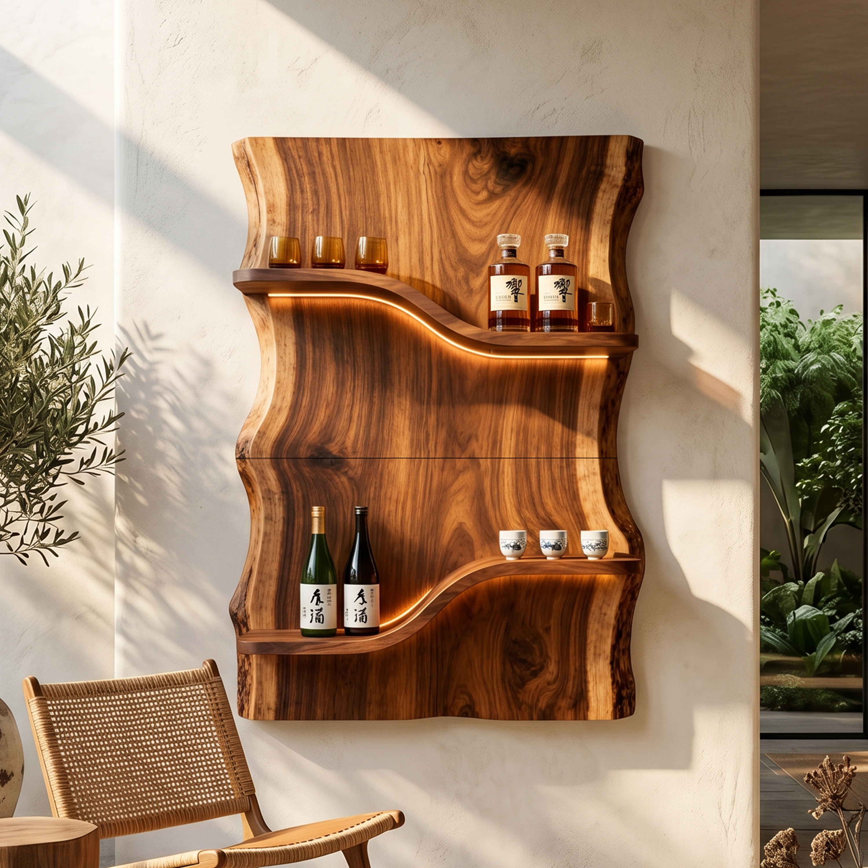 Scandinavian Multi Tier Wine Rack Shelf For Living Room SILDTTNWH023