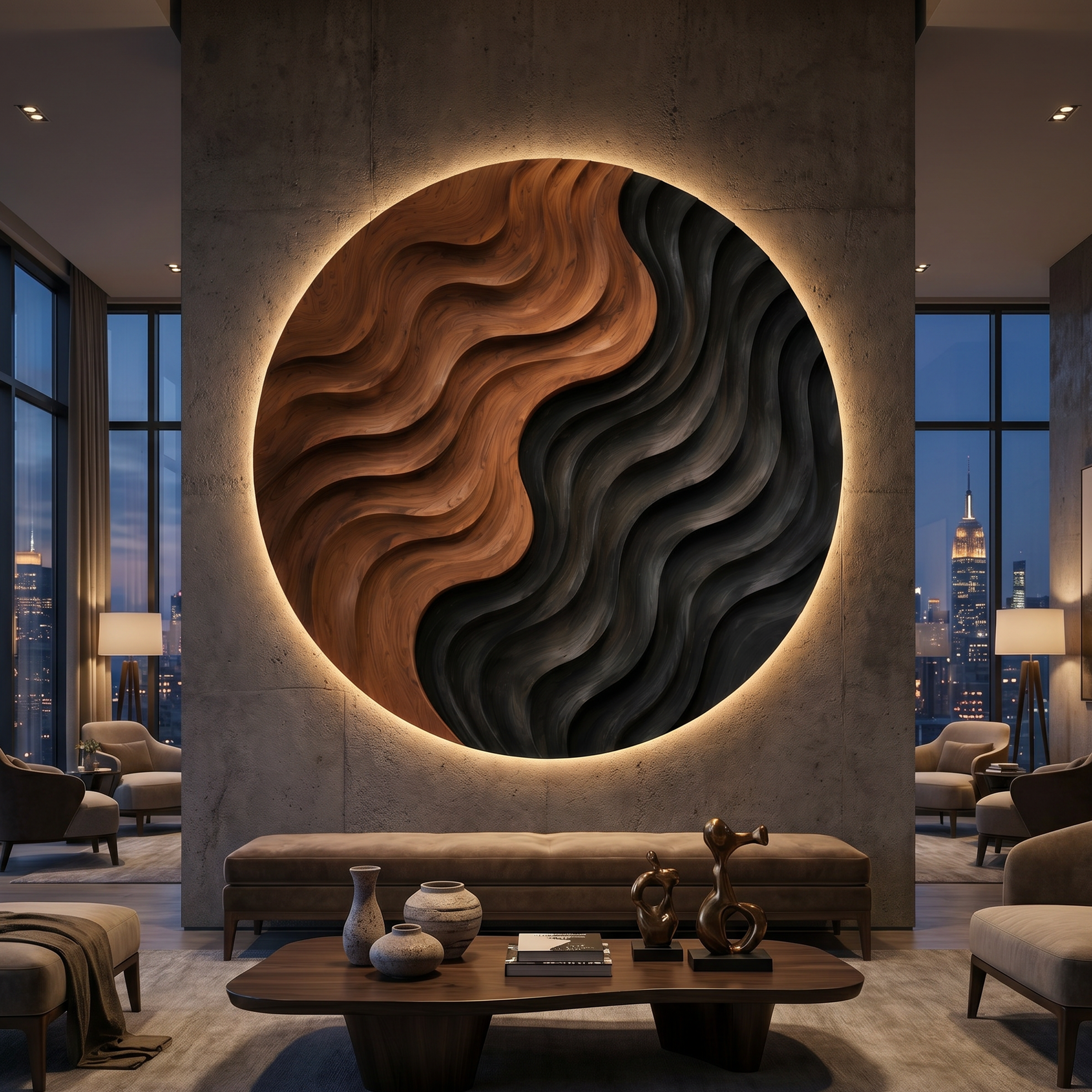 Modern Organic Wall Sculpture For Breakfast Nook Interior SILDTTNWA134