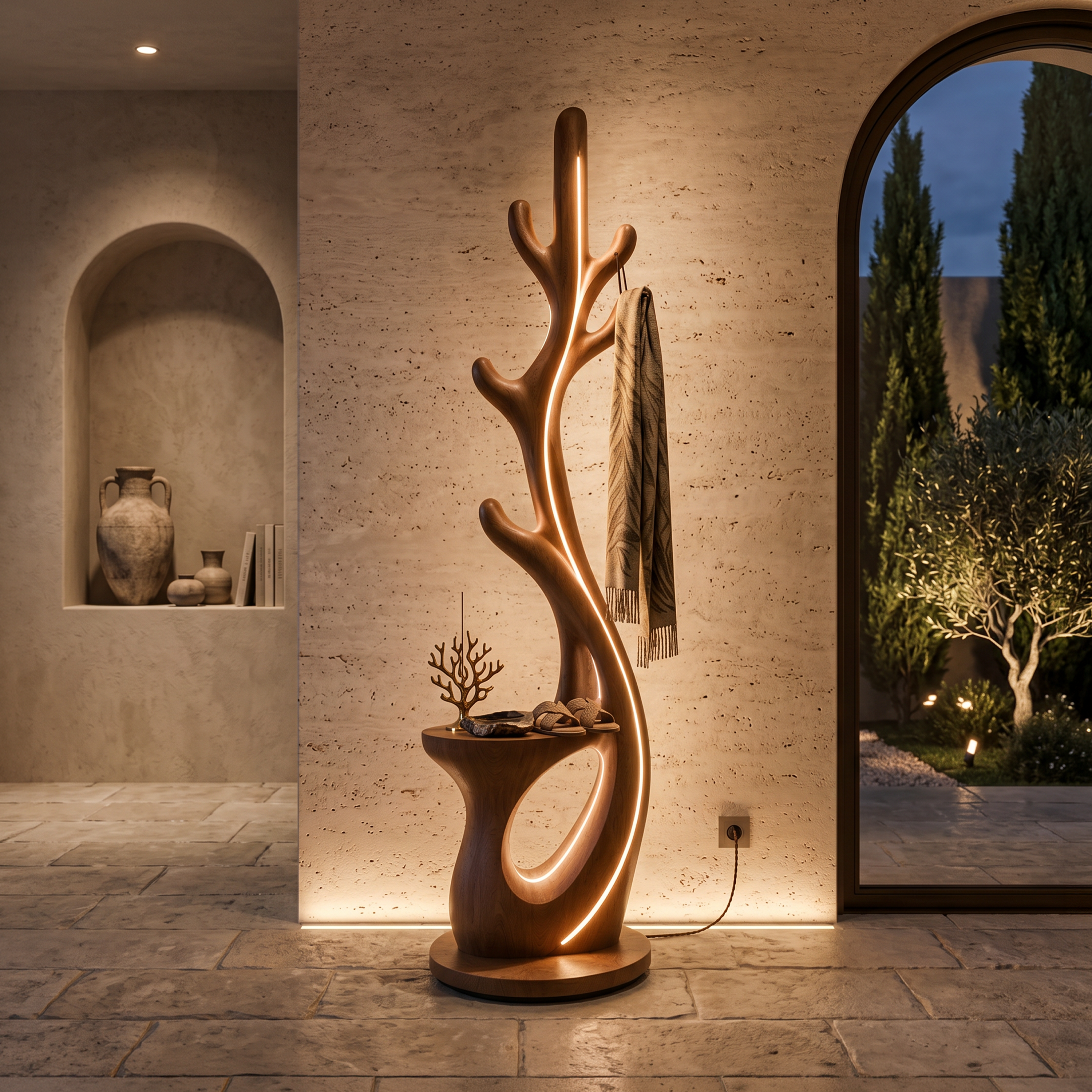 Modern Branch Lamp With Rack For Corner SILDTTNLAM019