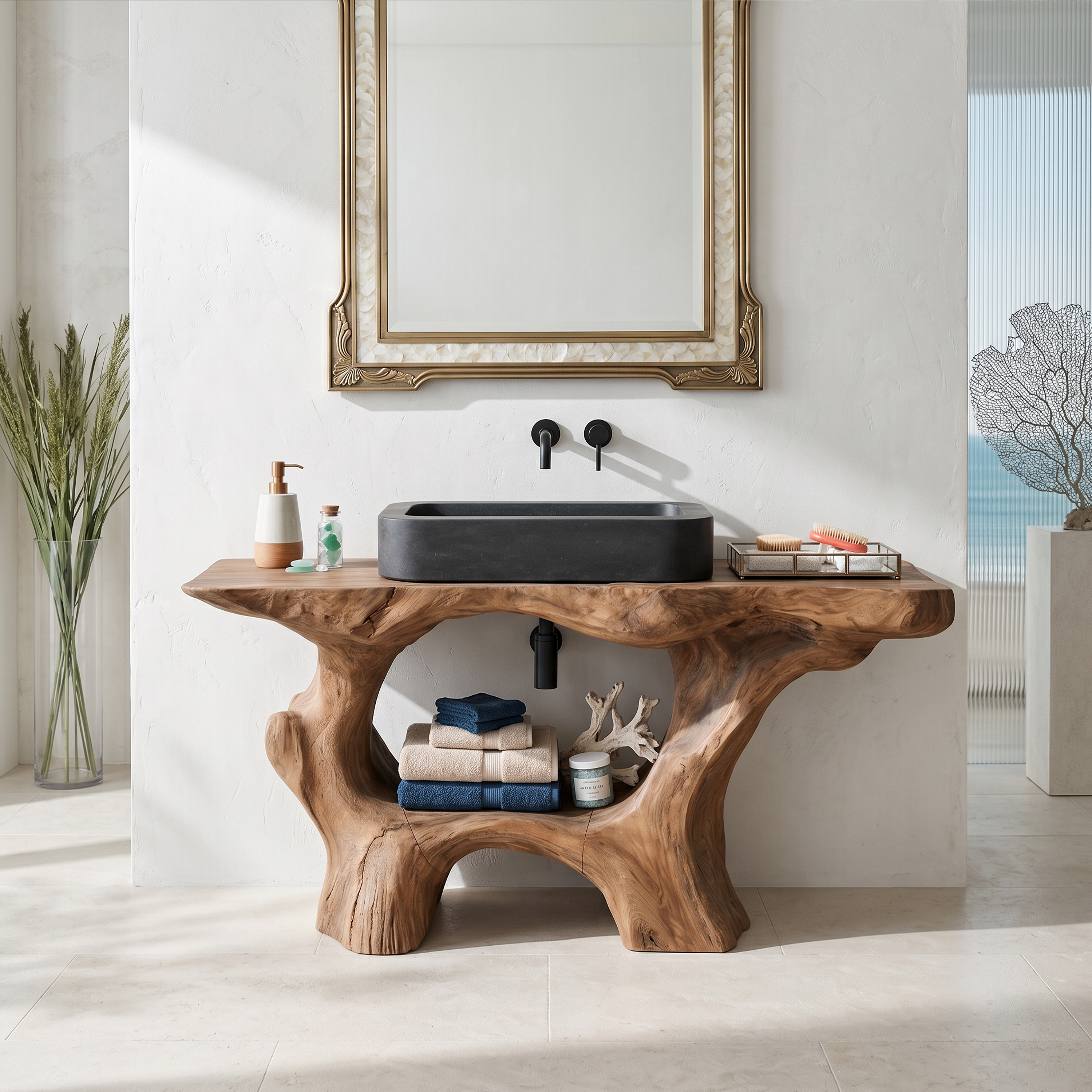 Farmhouse Solid Wood Vanity For Rustic Bathroom SILDTTRBRV001