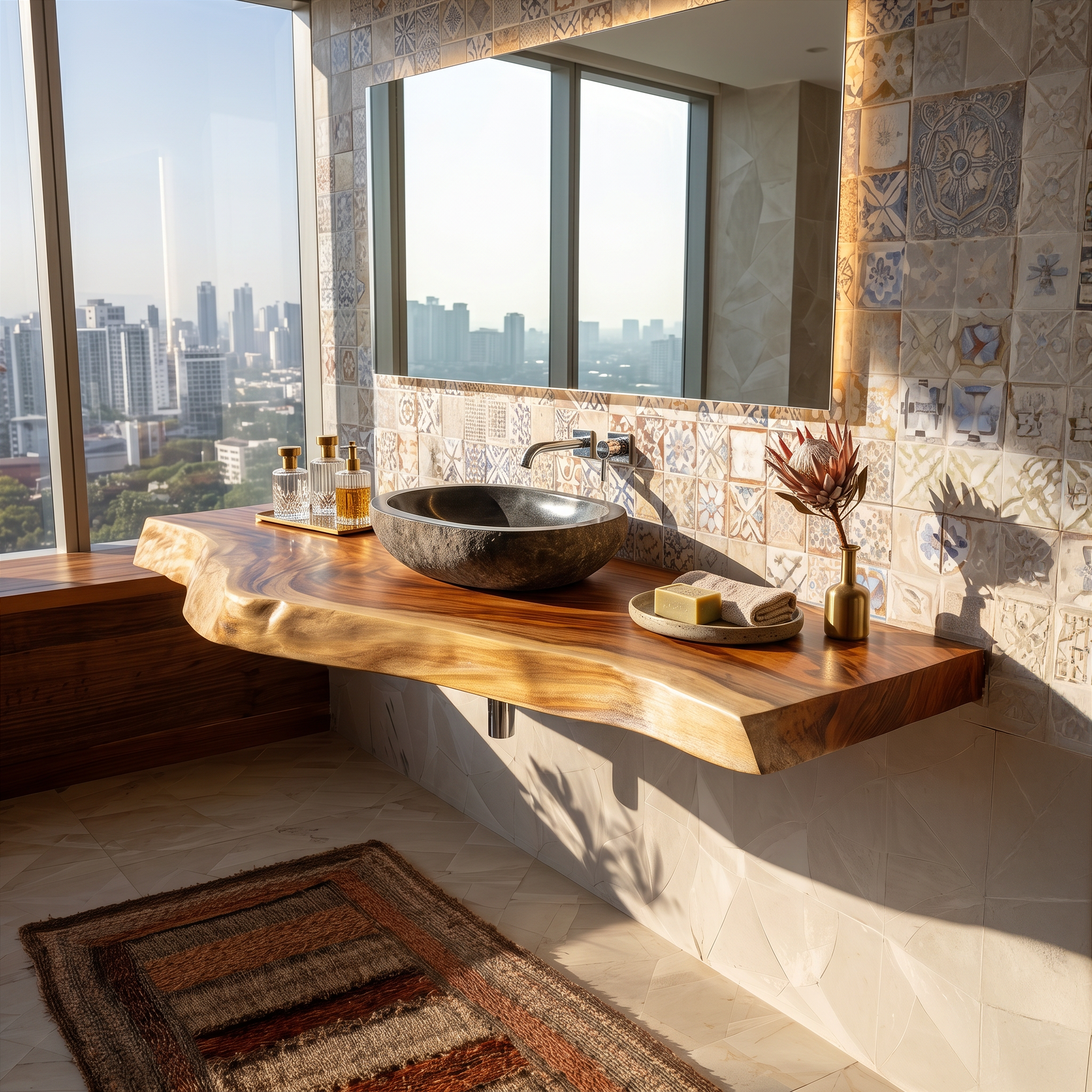 Modern Live Edge Bathroom Vanity Urban Penthouse SILDTTRBRV182