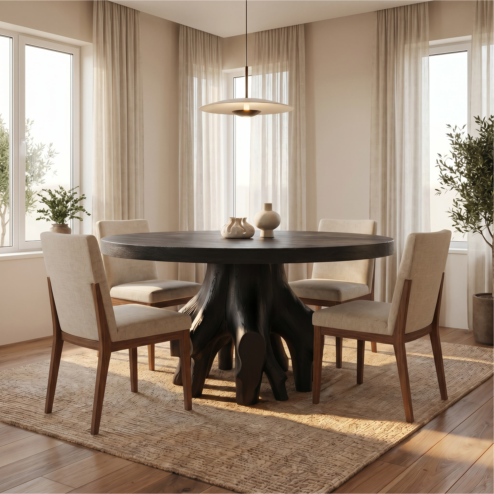 Rustic Tree Root Dining Table For Dining Room SINLSADT170