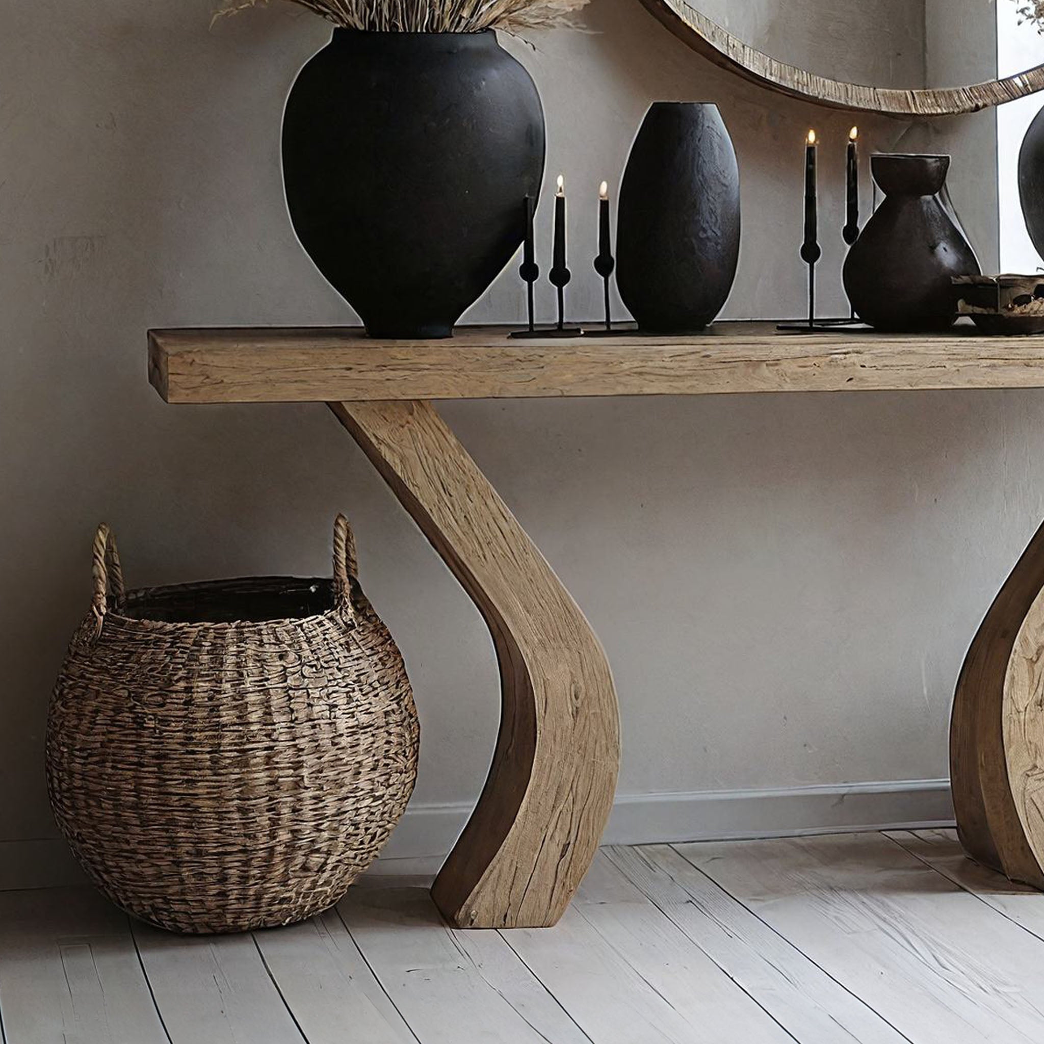 Wood Console Entry Table Decor SILDTCS068