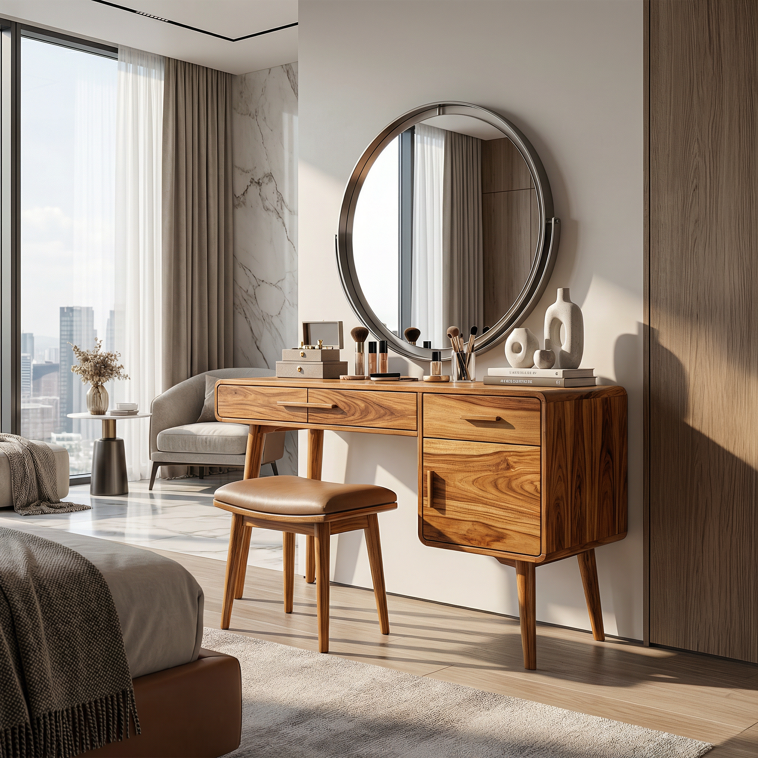 Contemporary Makeup Vanity Dressing Area Beauty Space Personal Area SILDTTRMV019