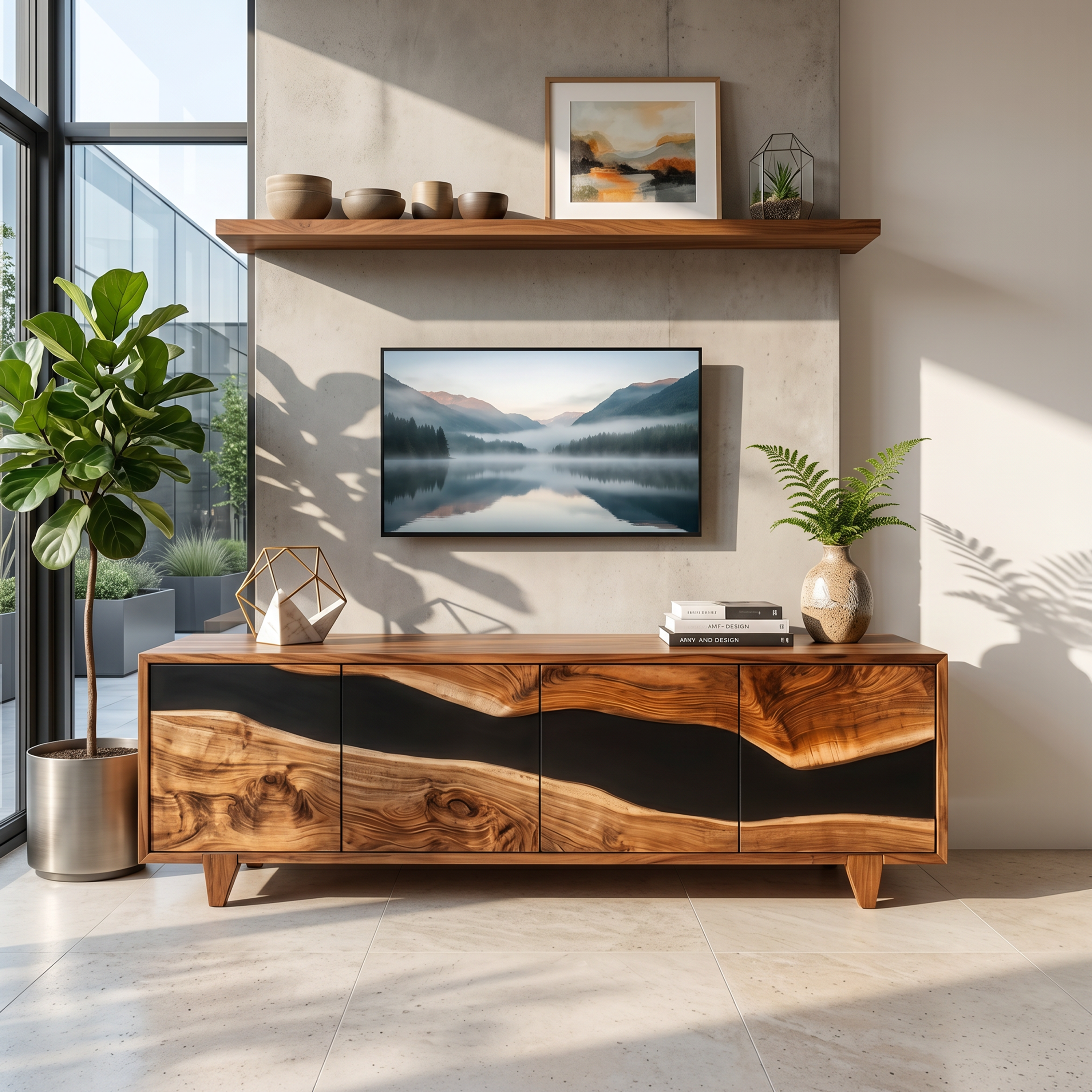 Farmhouse Solid Wood Media Console For Home Decor SILDTTNTVC095