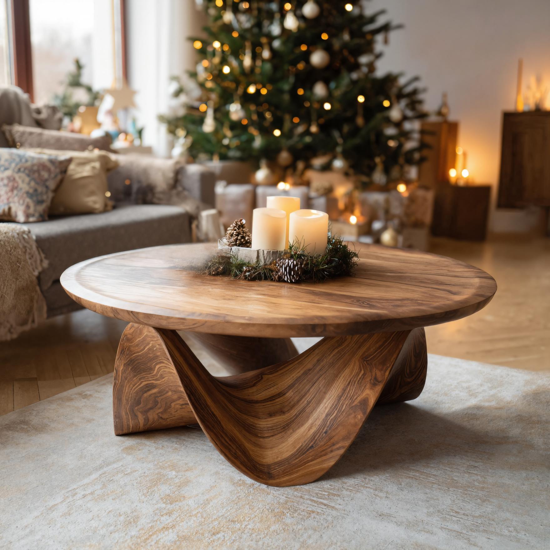 Sculptural Round Coffee Table For Holiday Decor SITHHNCM001
