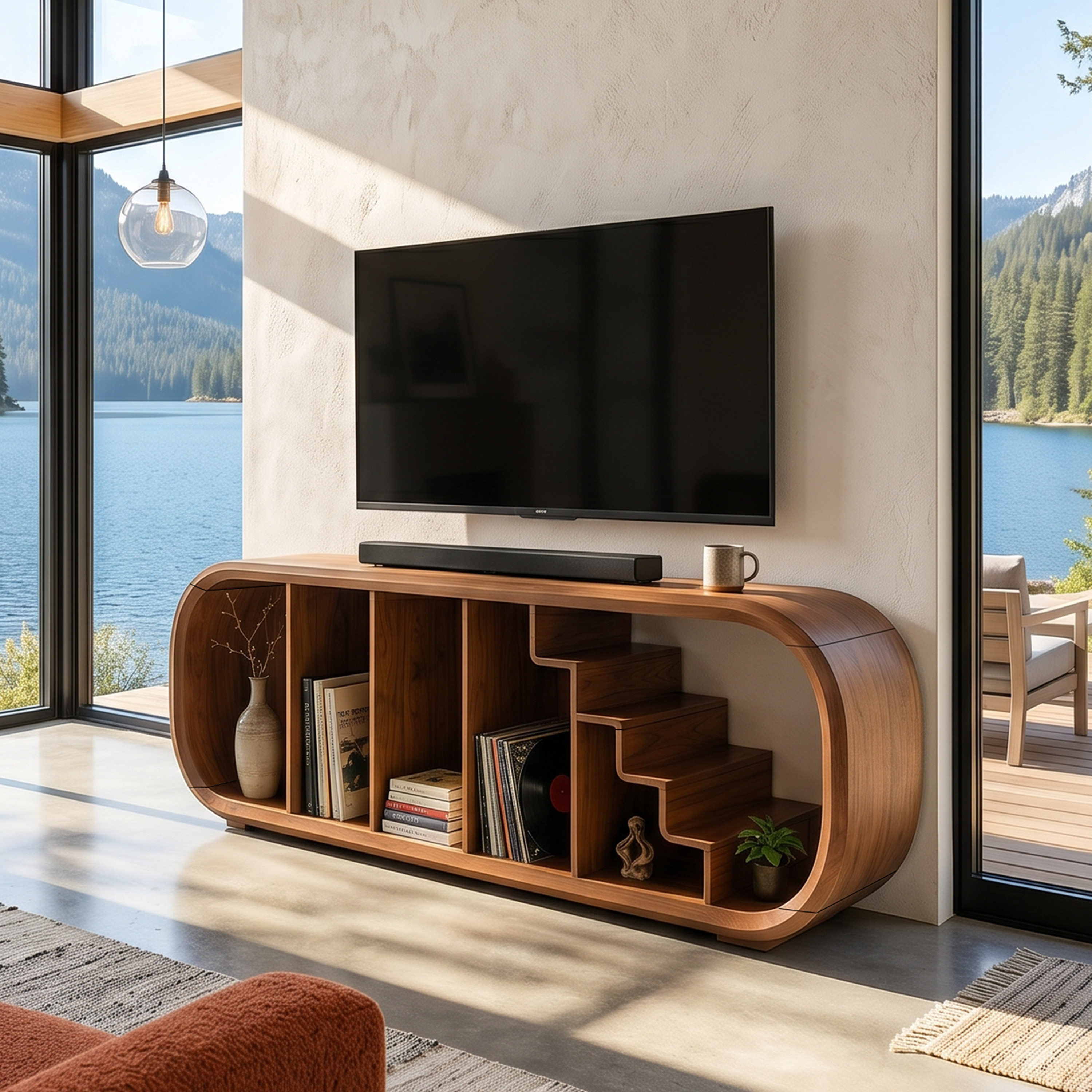 Modern Organic TV Console For Entertainment Lounge Space SILDTTNTVC147