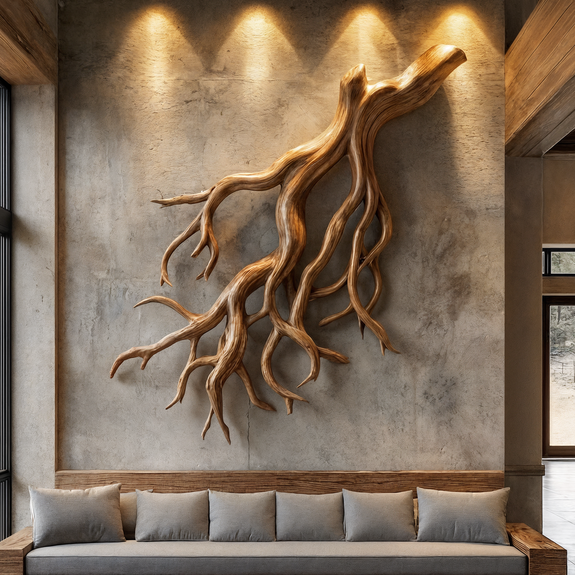 Rustic Tree Root Wall Art Living Room And Lounge SINLKIWD056