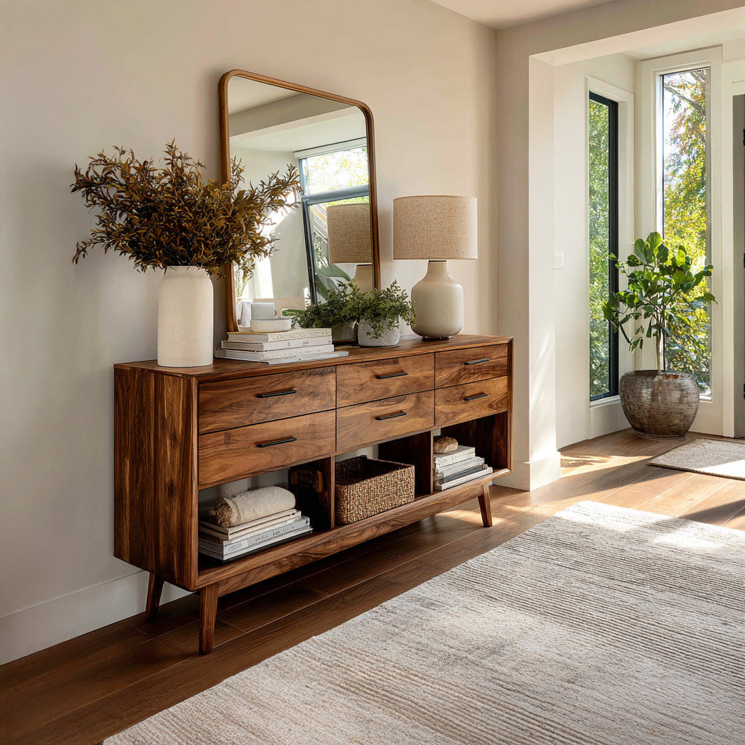 Modern Wooden Console Table With Open Shelf For Entryway RTTHHNCS027