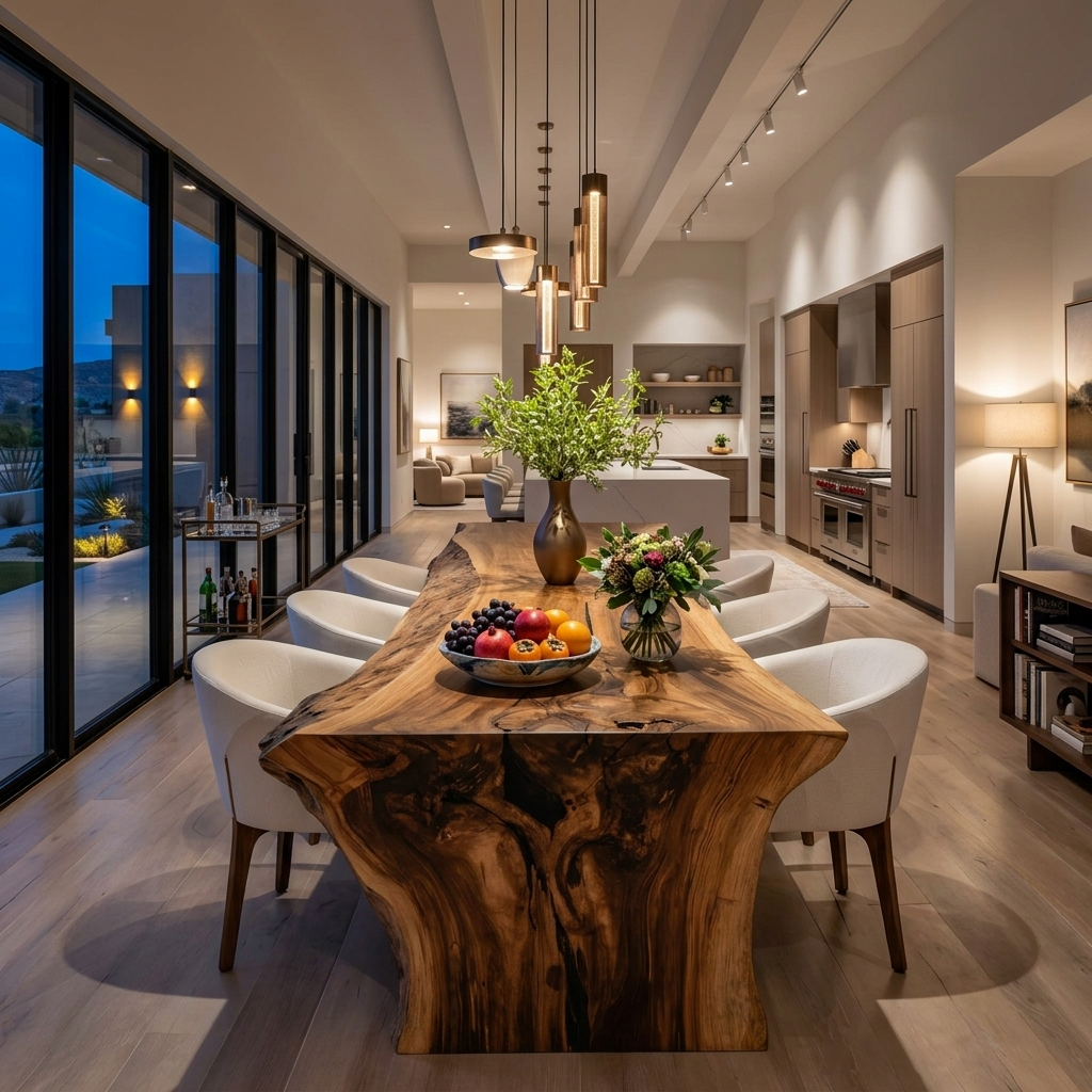 Contemporary Live Edge Dining Table For Dining Room SITHTTDN004