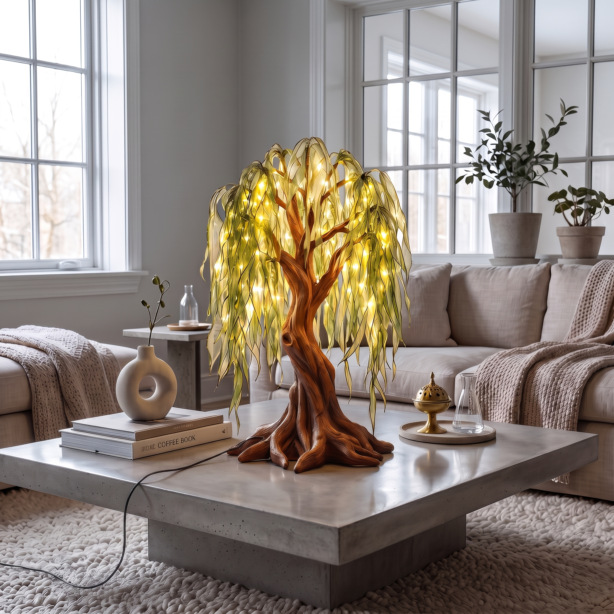 Farmhouse Tree Table Lamp For Living Room Decor SINLSATL013
