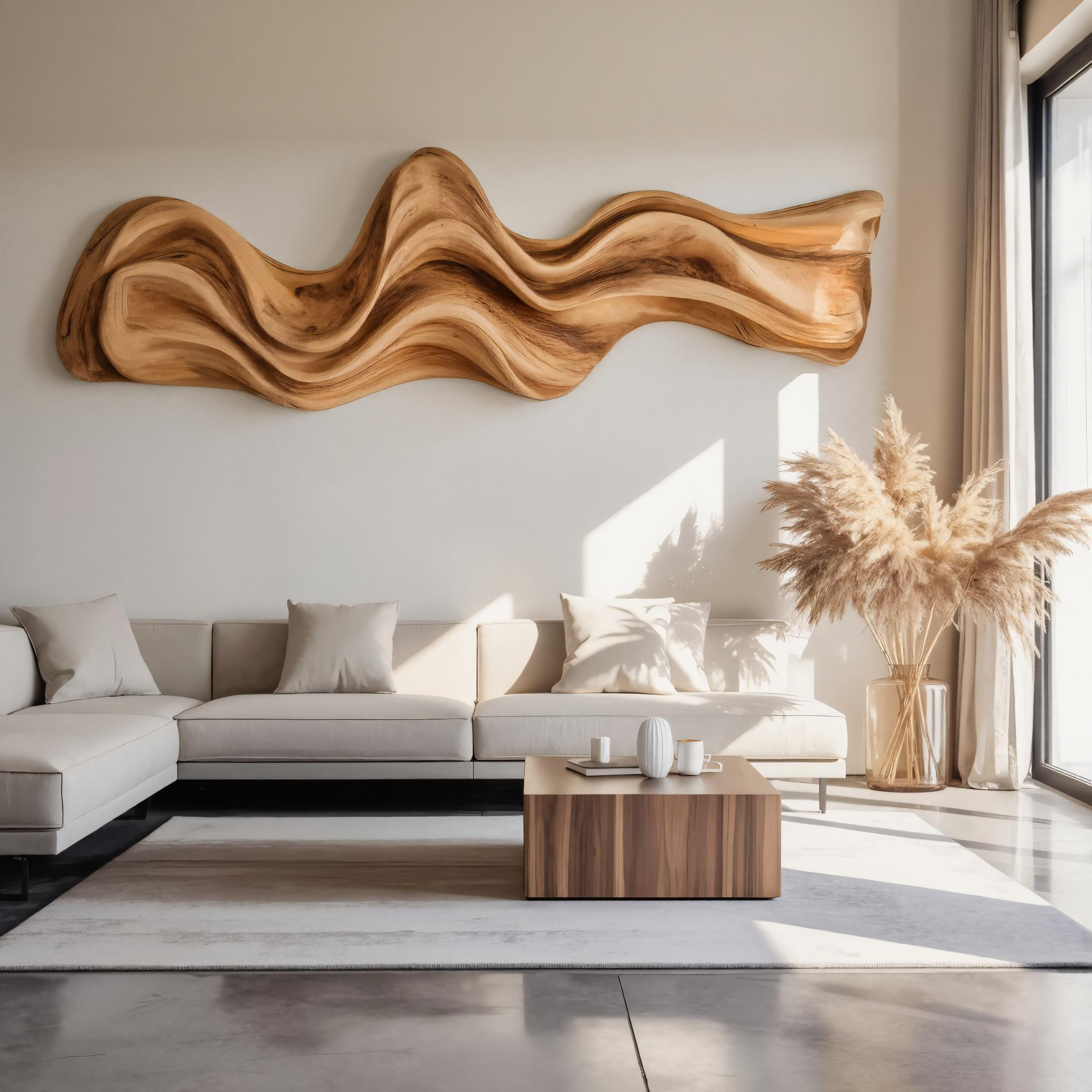 Large Wavy Wall Art Sculpture For Living Room SITHTTWA018