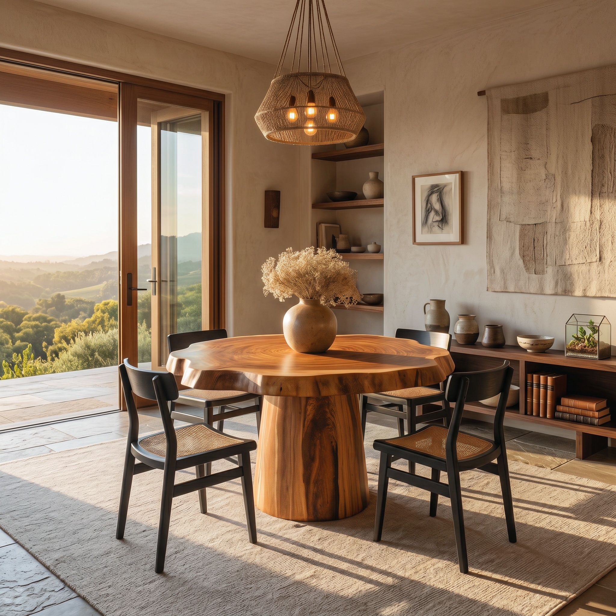 Round Pedestal Dining Table For Modern Kitchen Or Dining Room SITHTTDN002