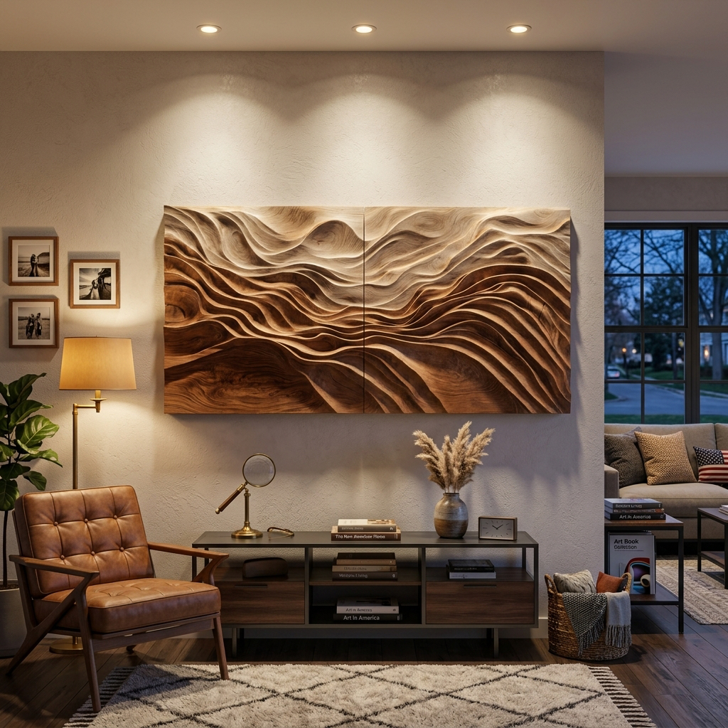 Sculptural Wall Art With Flowing Design For Living Room SITHTTWA030