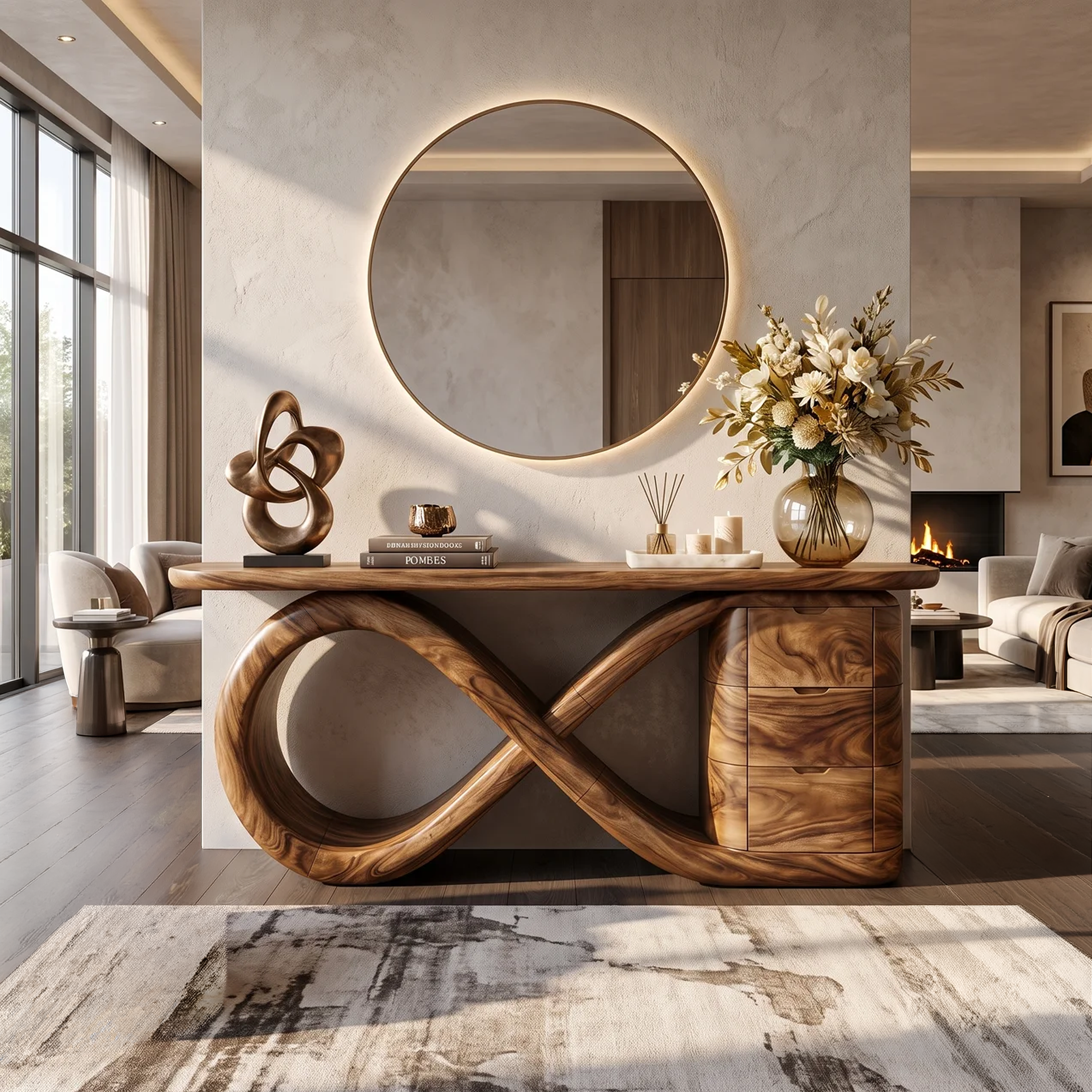 Modern Wave Base Console Table Luxury Bedroom SILDTTRCS112