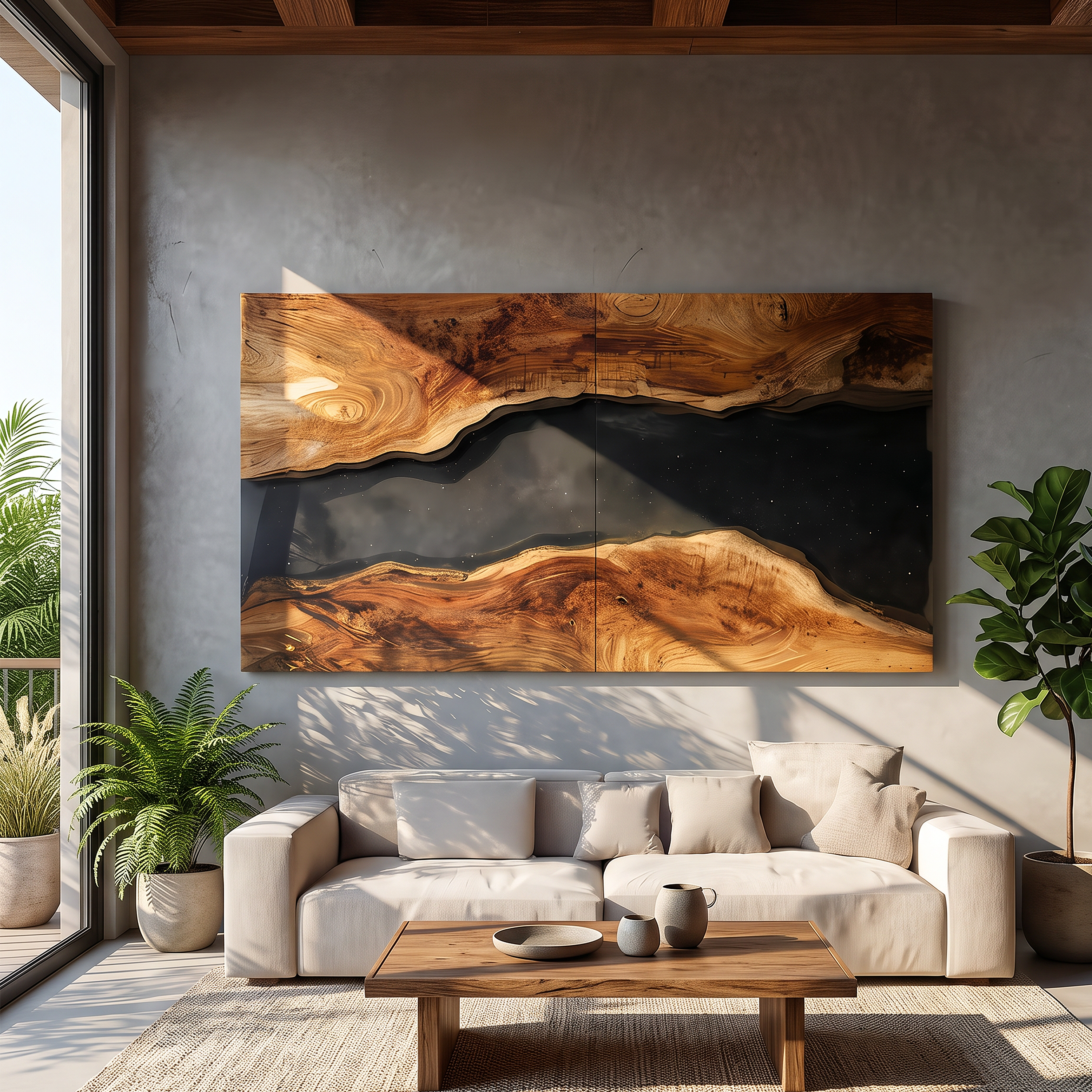 Farmhouse Solid Wood Wall Sculpture For Living Room SILDTTRWA037