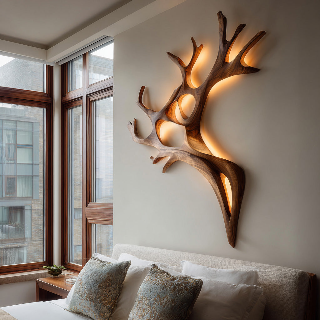 Artistic Wooden Wall Light For Home Decor RTTHHNLAM060