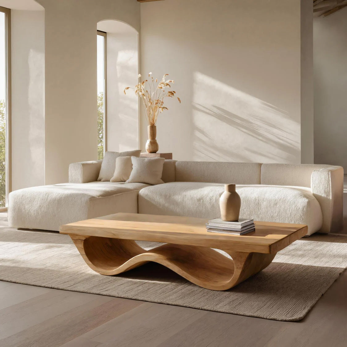 Contemporary Coffee Table Curved Leg Design For Living Room RTTHHNCF058