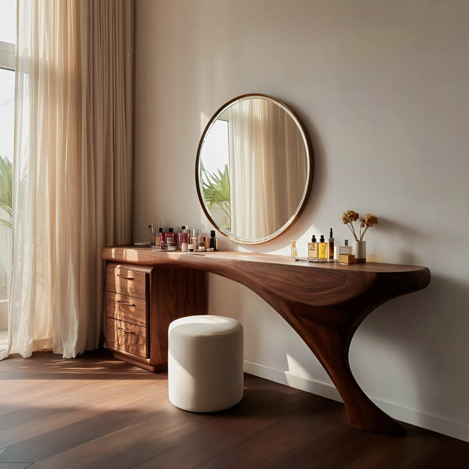Modern Sculptural Vanity Table For Dressing Area SITHTTMV021