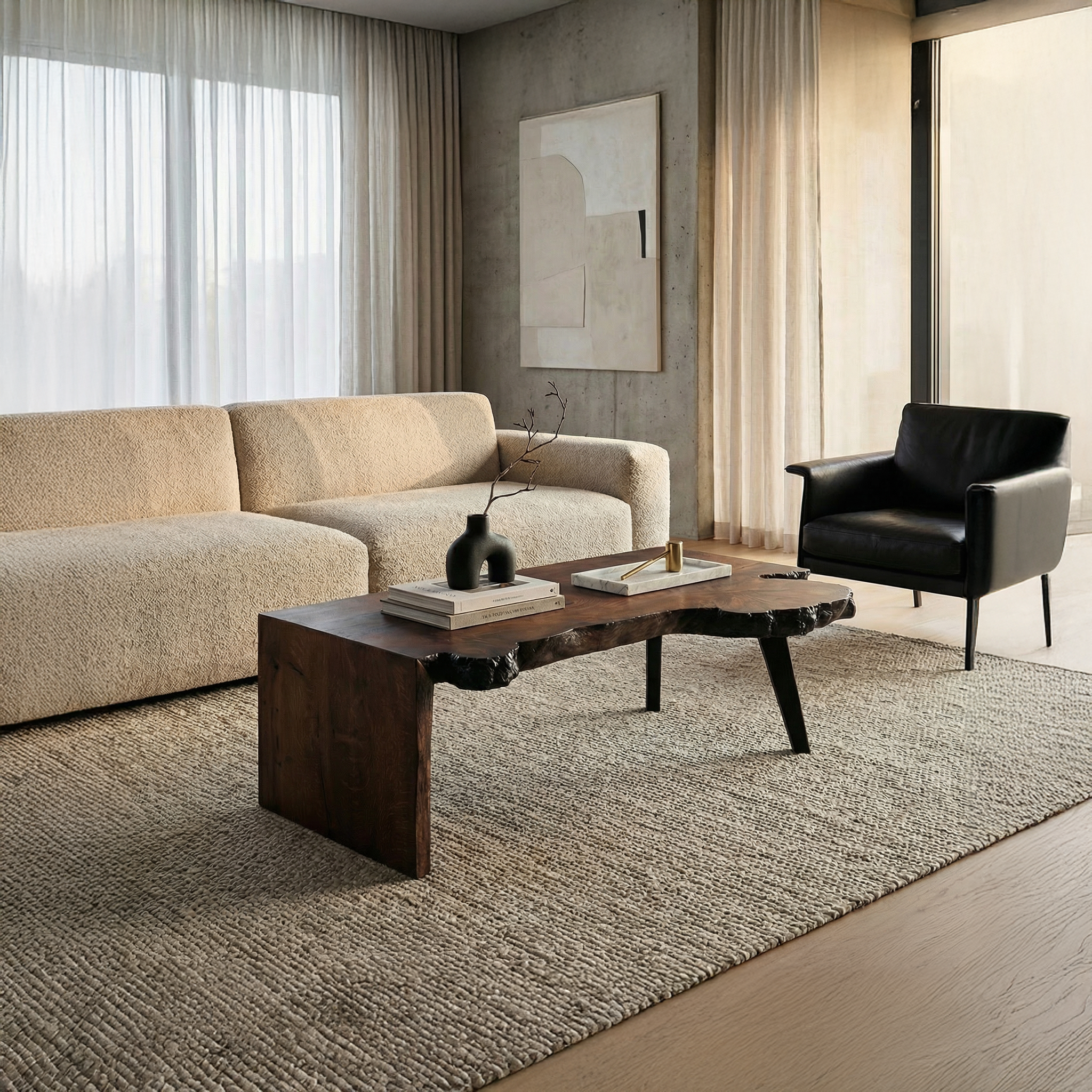 Modern Solid Wood Coffee Table For Living Room SINLSACF348