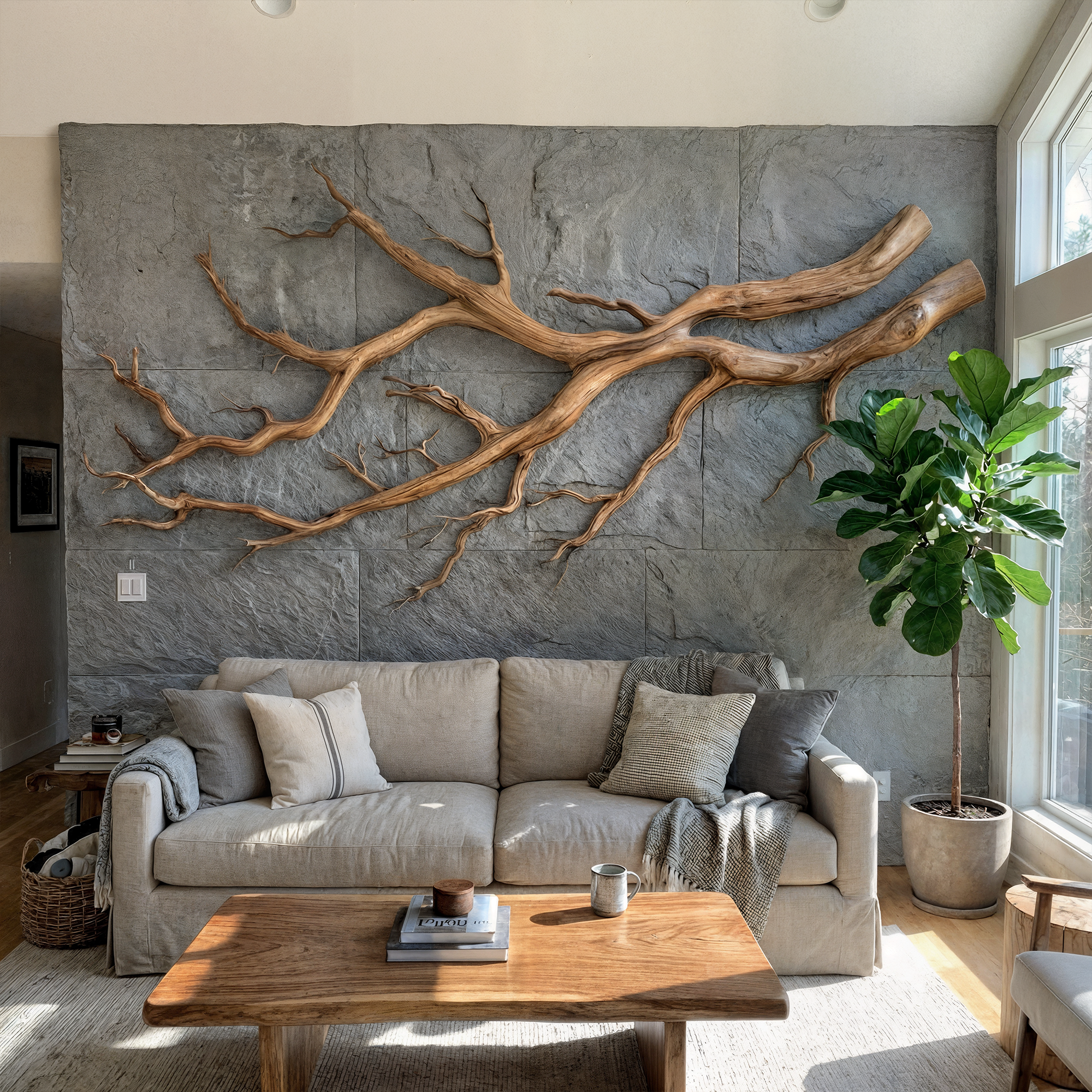 Modern Farmhouse Driftwood Branch Wall Decor Living Room SINLKIWD060