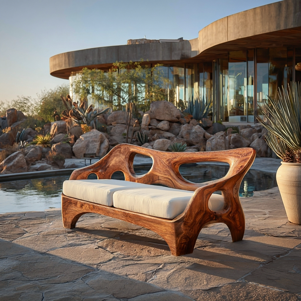 Luxury Wooden Sofa Sculptural Design For Home RTTHTTSF029