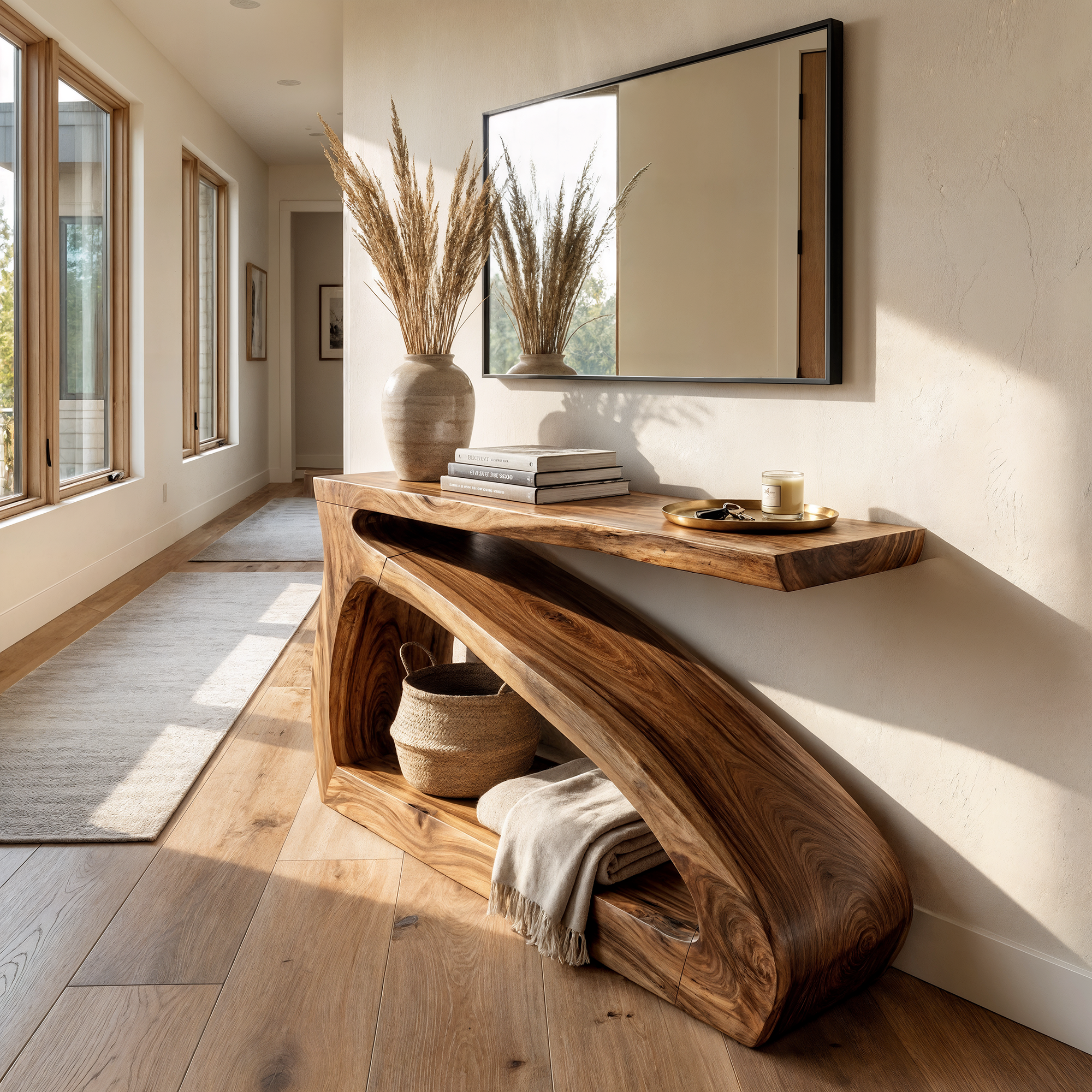 Modern Console Table Wooden For Hallway Space And Living Room SINLKICS537