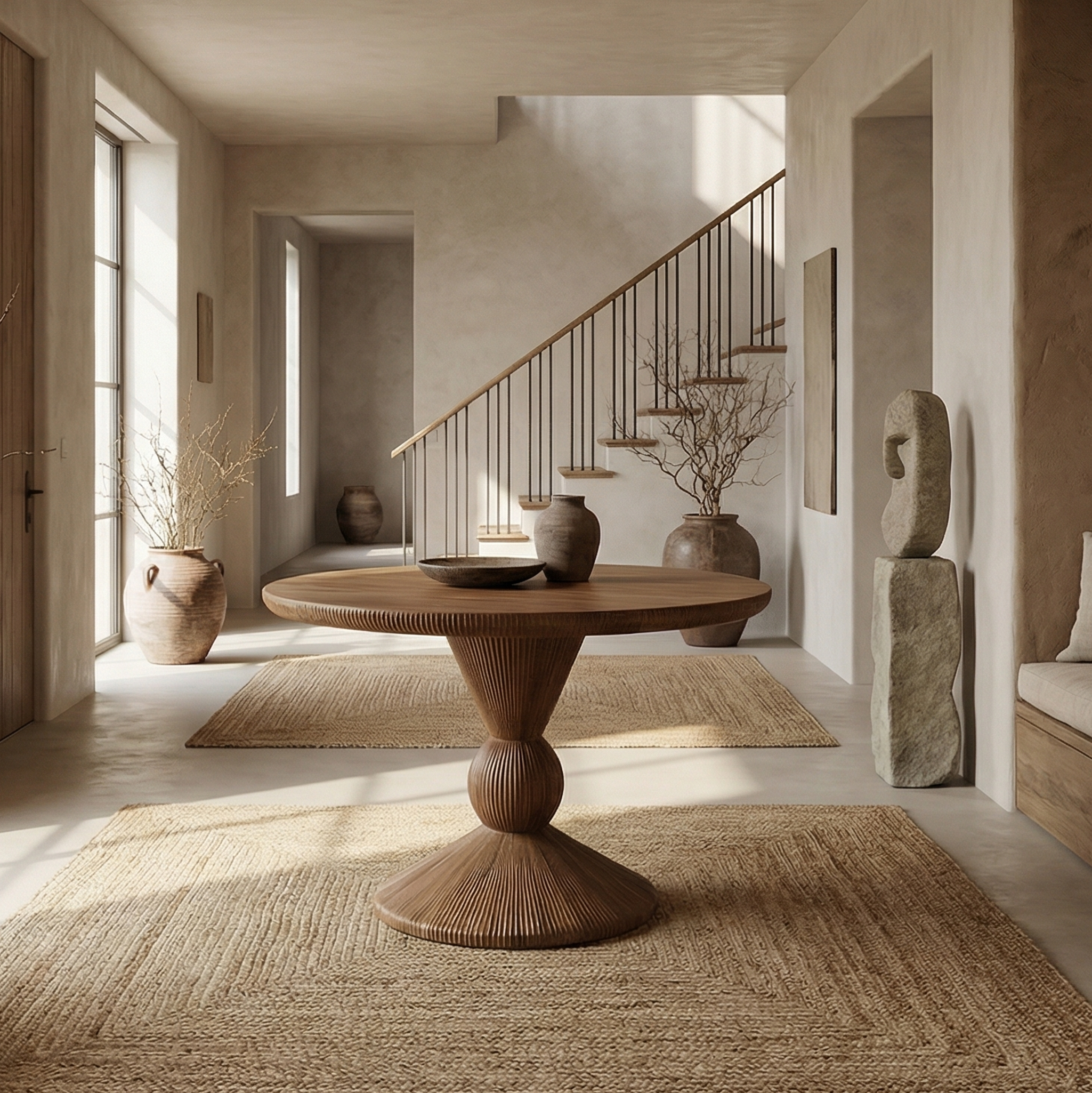 Organic Sculptural Entryway Foyer Table For Entryway And Hallway Decor SINLSAFT006