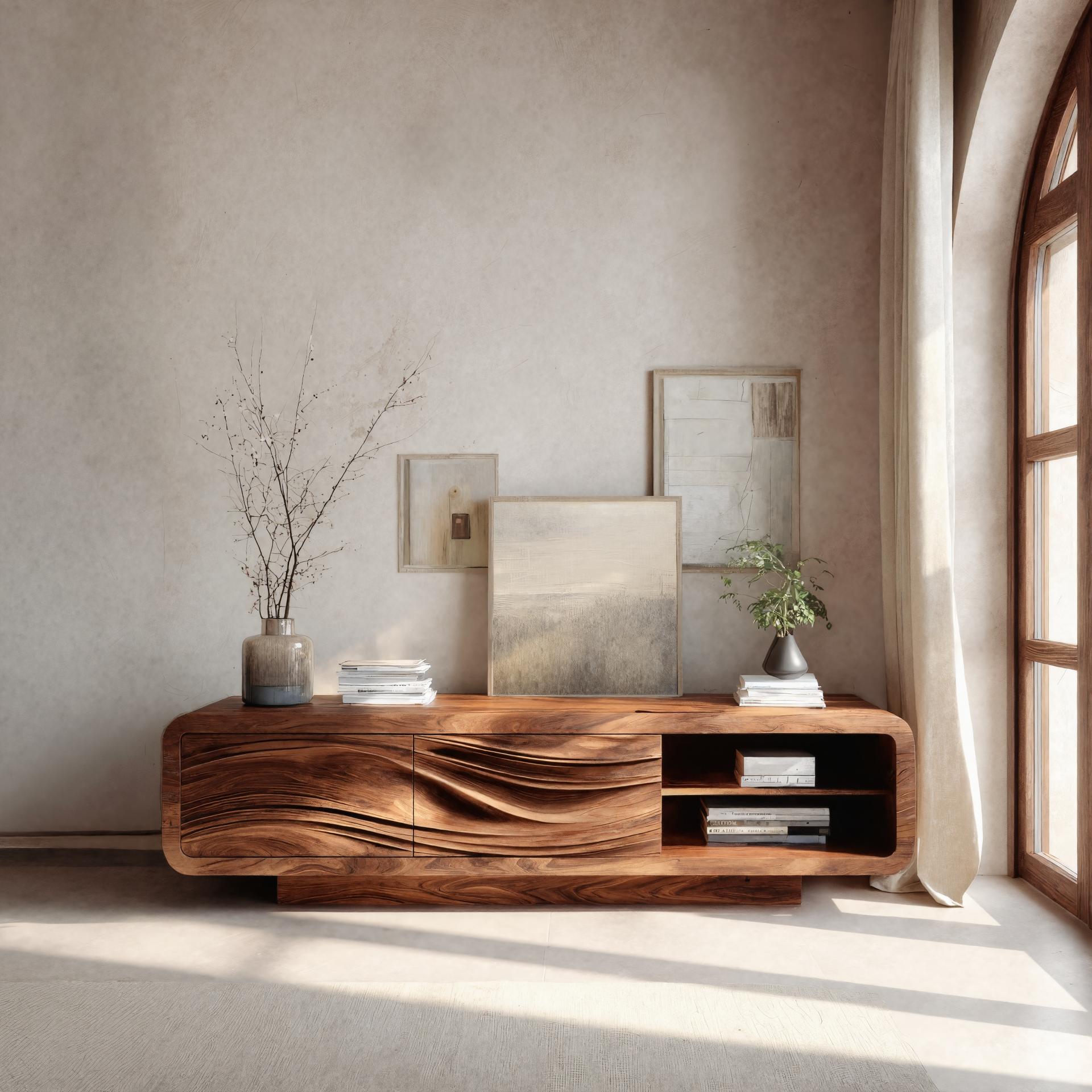 Modern Organic Sculpted Sideboard For Living Room RTTHHNSD025
