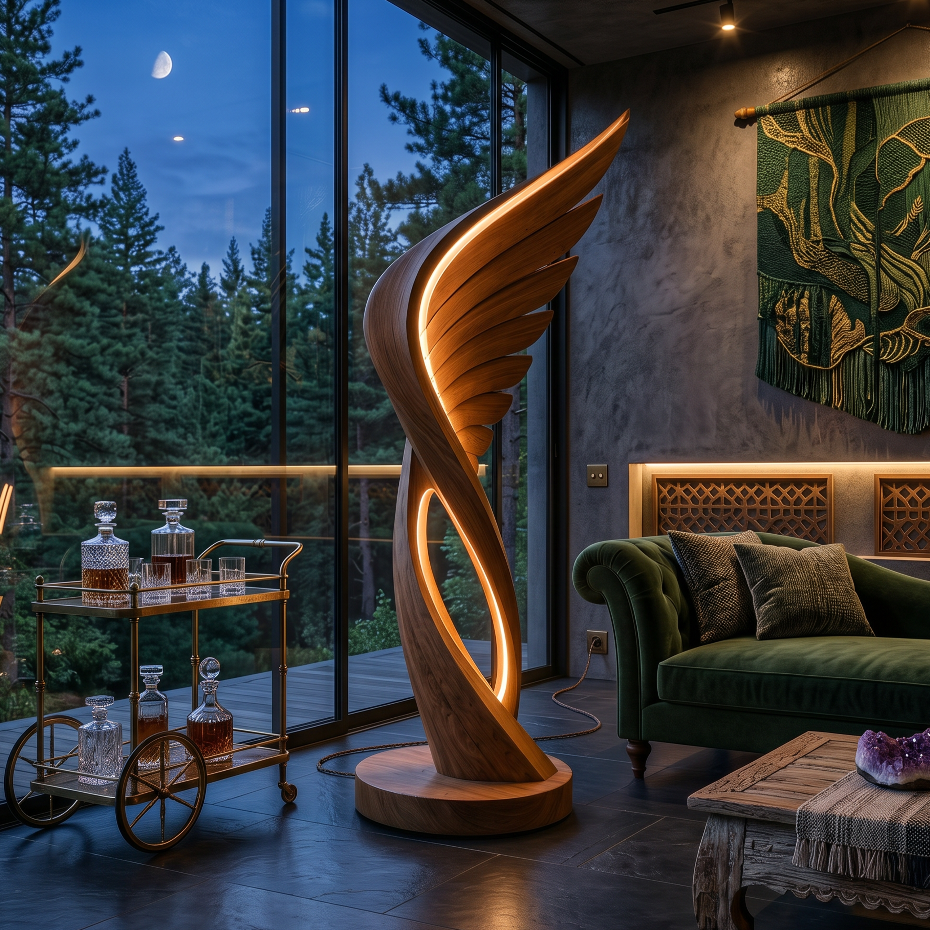 Organic Folding Wing Floor Lamp For Bedroom SILDTTNLAM041