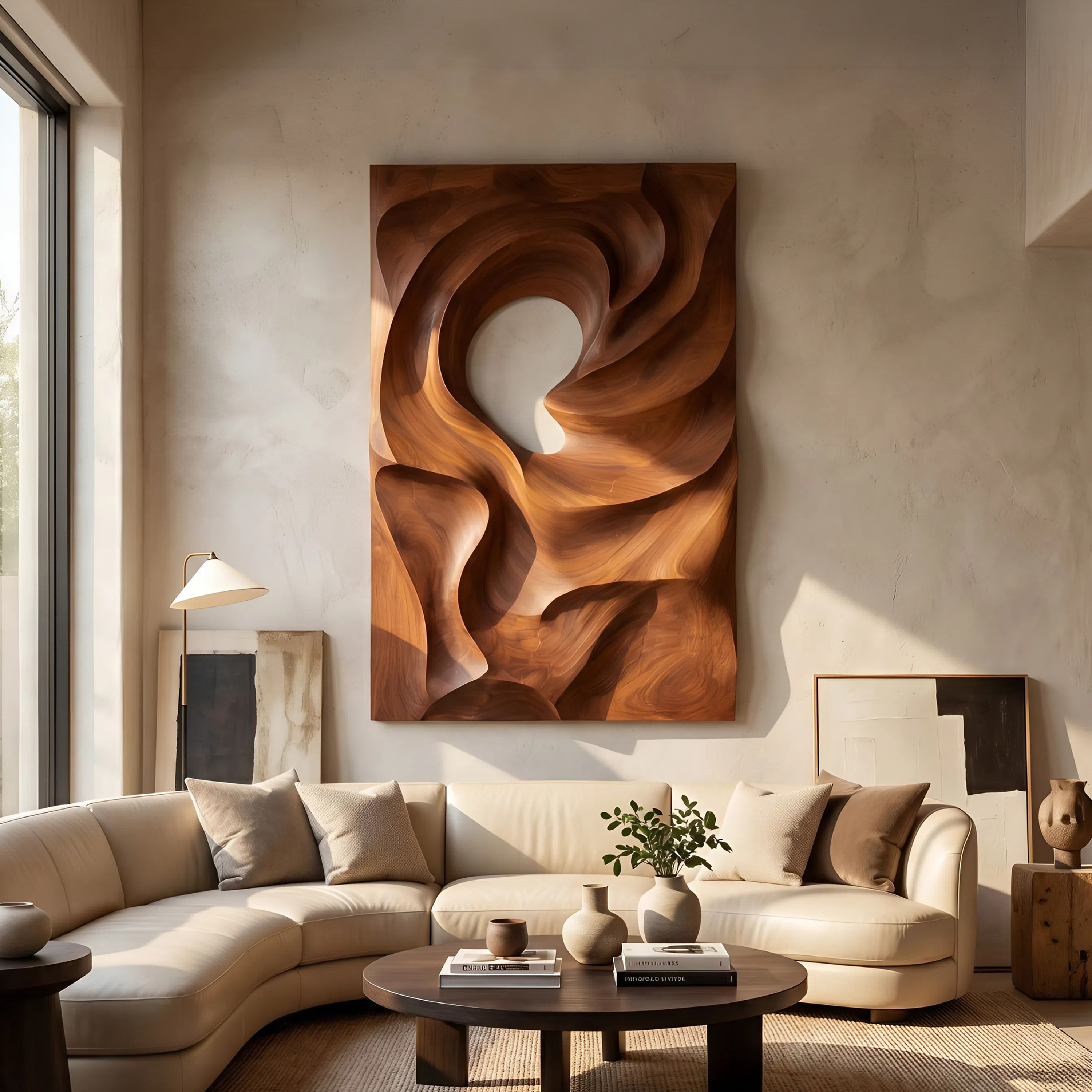 Mid Century Organic Wall Art Panel For Bedroom Interior SILDTTNWA077
