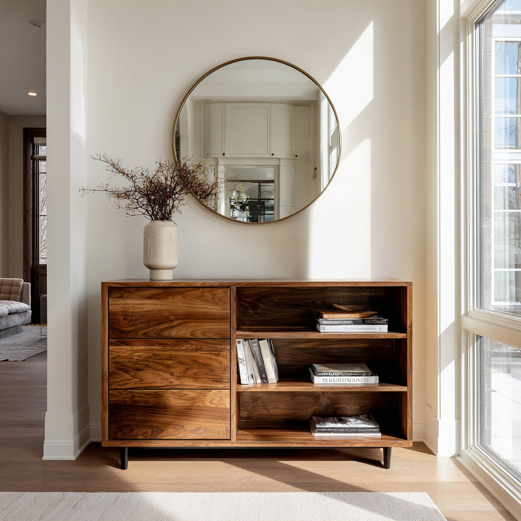 Elegant Natural Wood Console Table For Small Living Room RTTHHNCS030