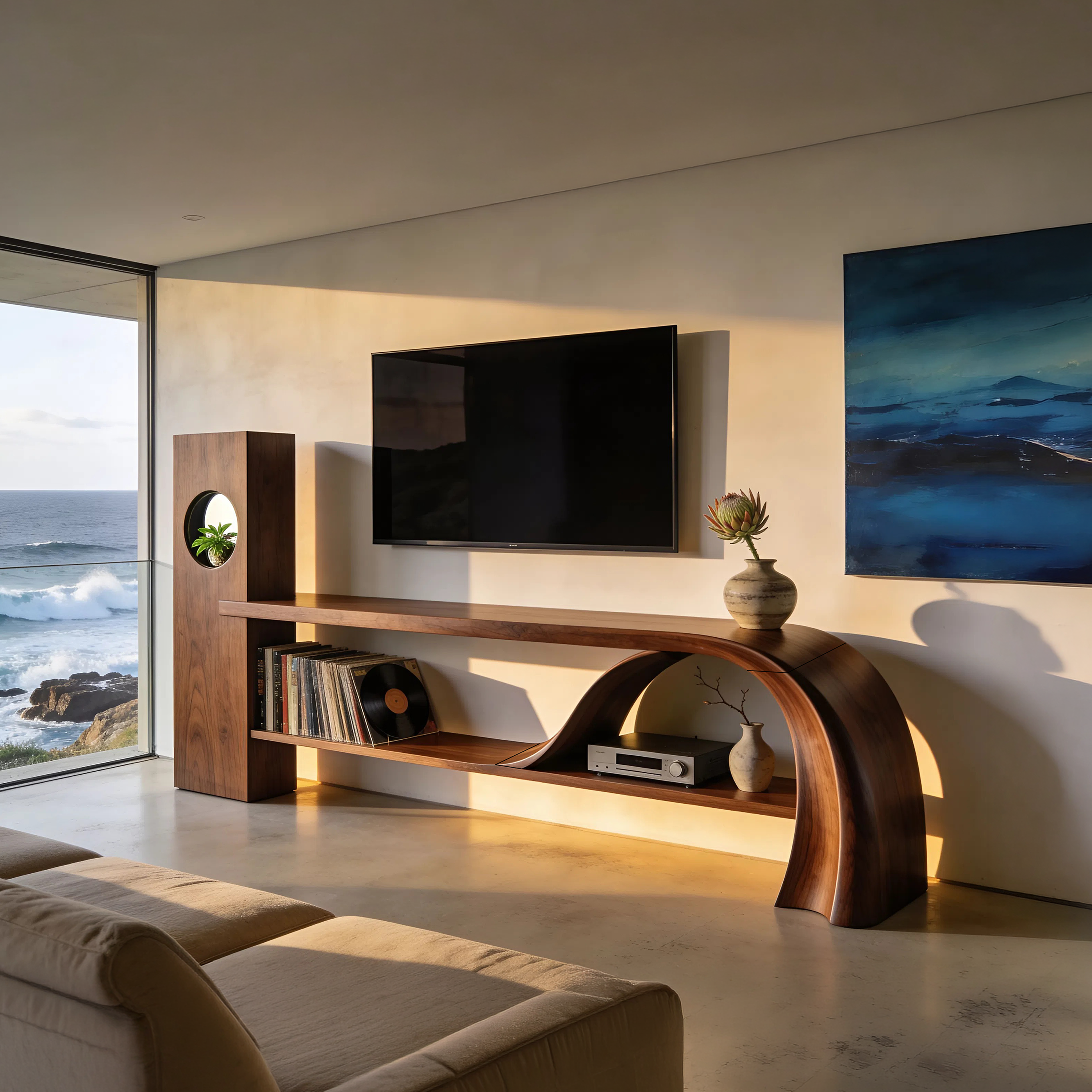 Minimalist Organic TV Stand For Apartment Interior Design SILDTTNTVC155