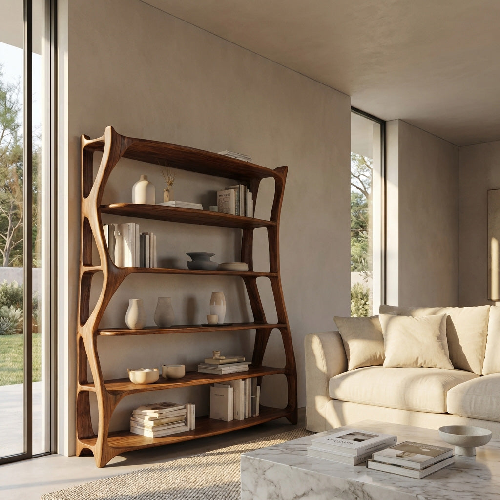 Elegant Wooden Standing Shelf With Tiers For Living Room RTTHHNSS012