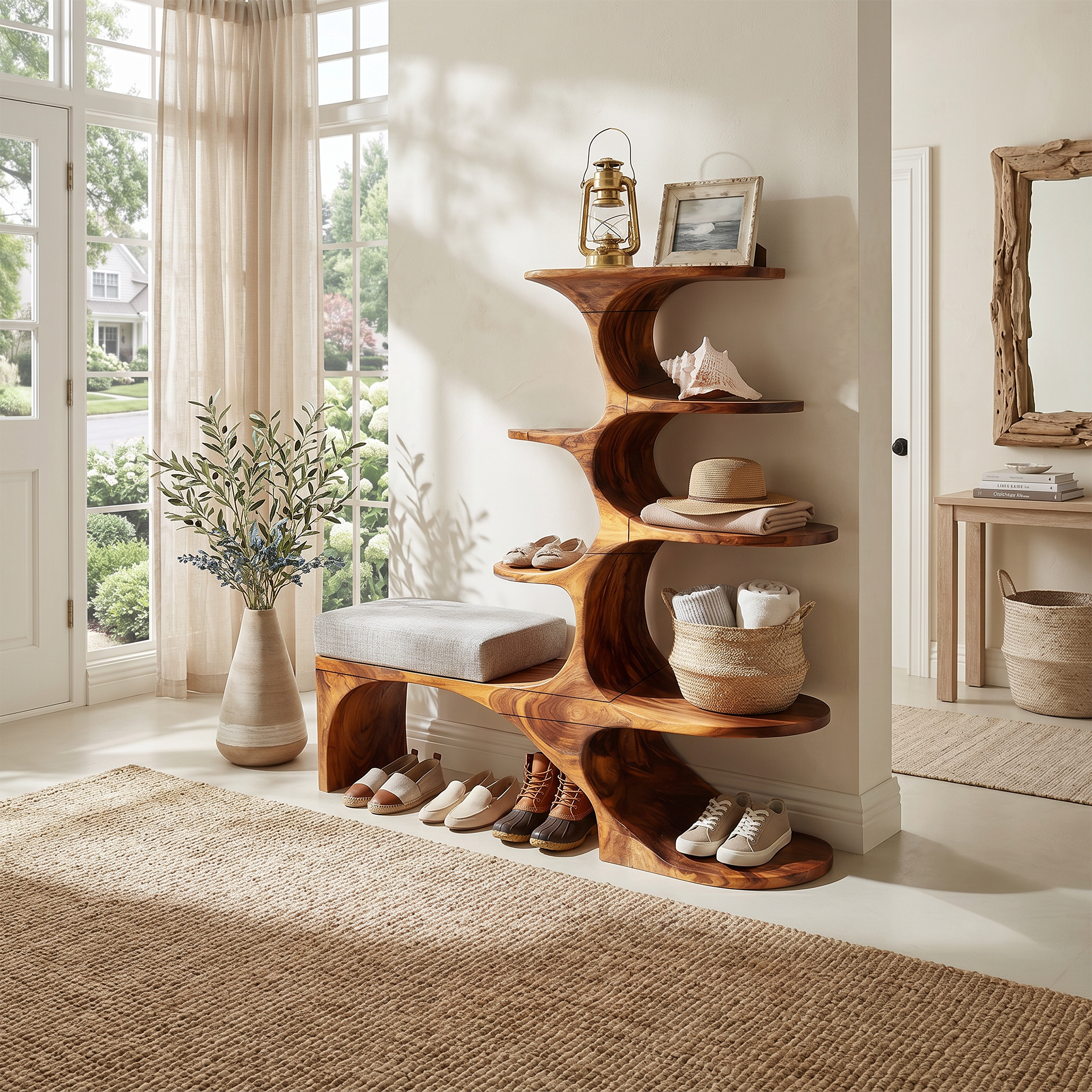 Modern Shoe Rack Bench For Entryway Lounge Living Corner SILDTTRSHB010