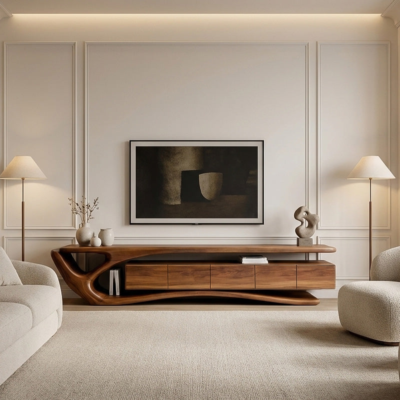 Contemporary Wooden TV Cabinet For Living Room Area RTTHHNTVC093