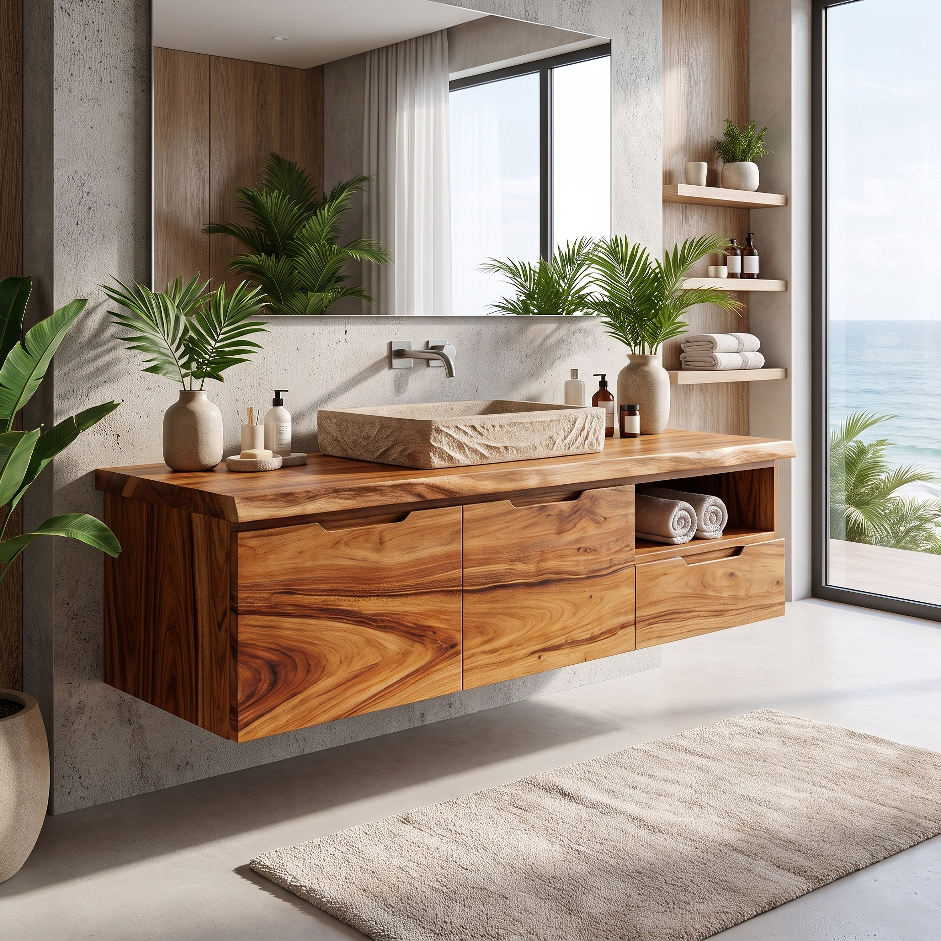 Luxury Wood Bathroom Vanity Coastal Beach House SILDTTRBRV201