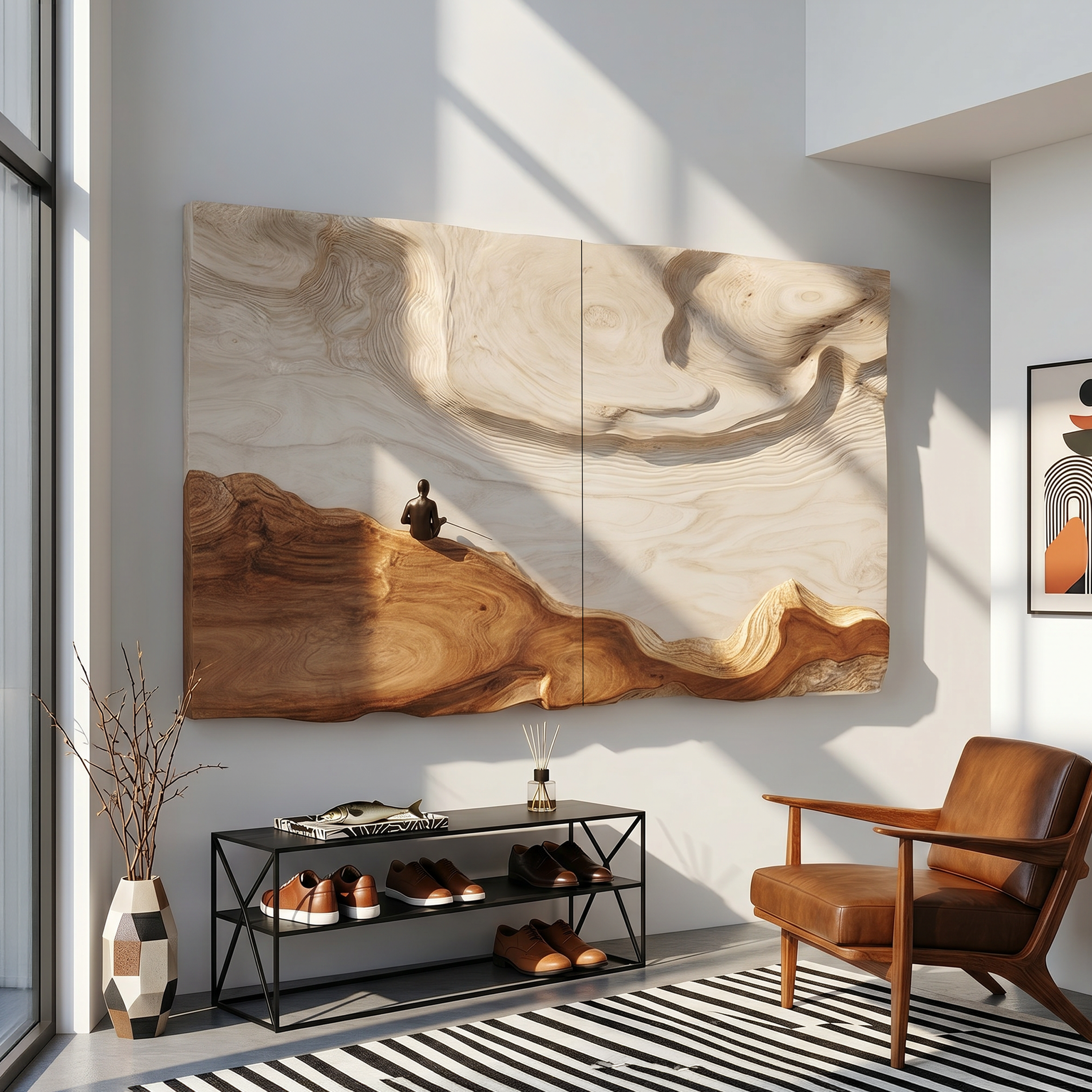 Contemporary Landscape Wood Wall Decor For Elegant Organic Home Design SILDTTRWA086