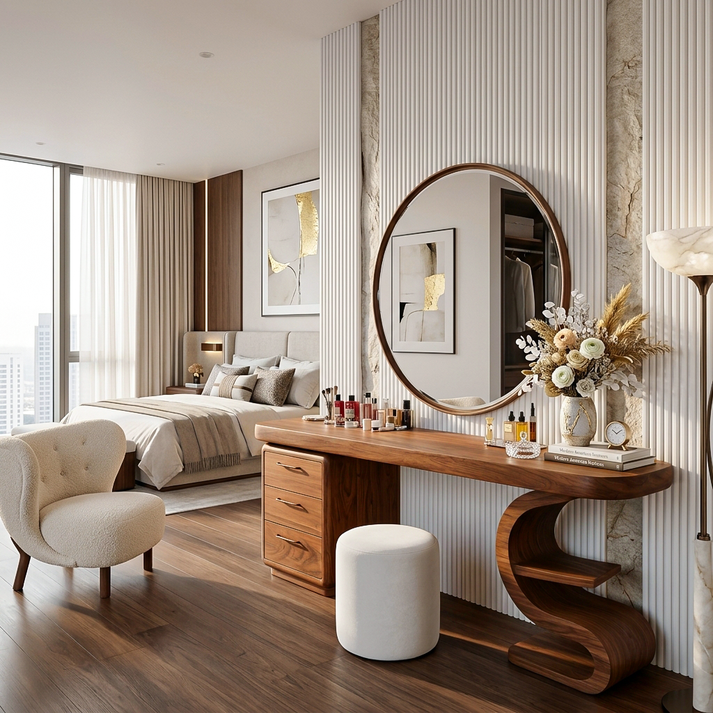 Modern Sculptural Vanity Table For Dressing Area SITHTTMV021