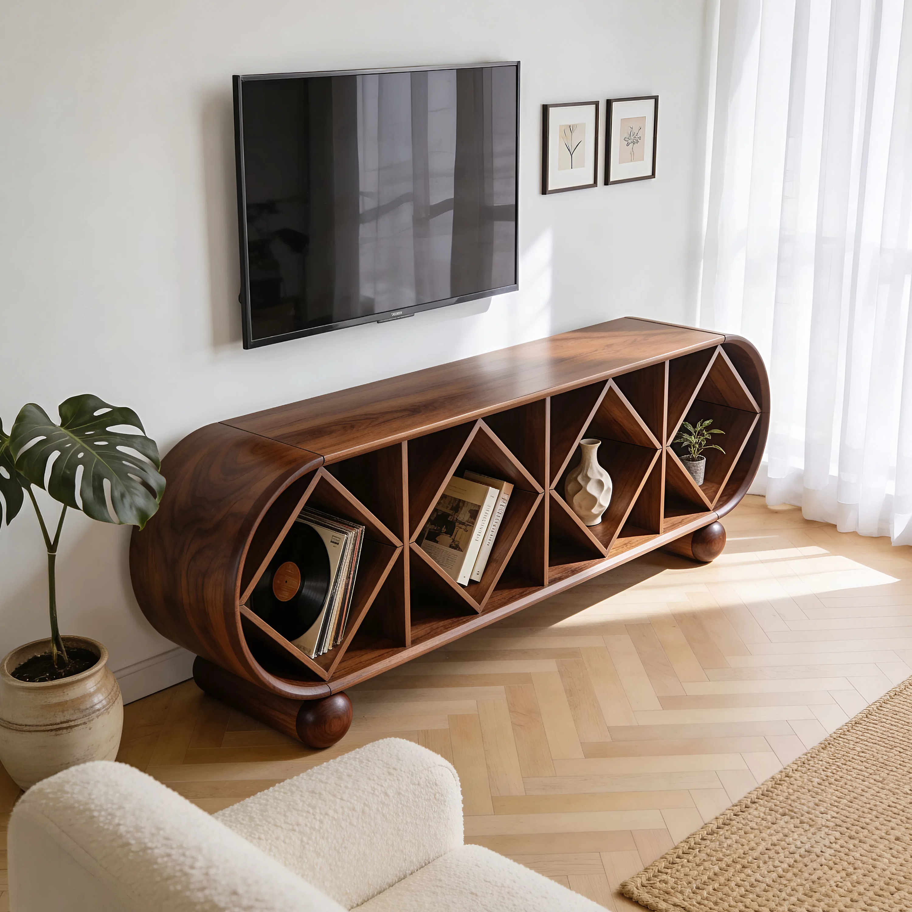 Contemporary Linear TV Console For Modern Living Space SILDTTNTVC149