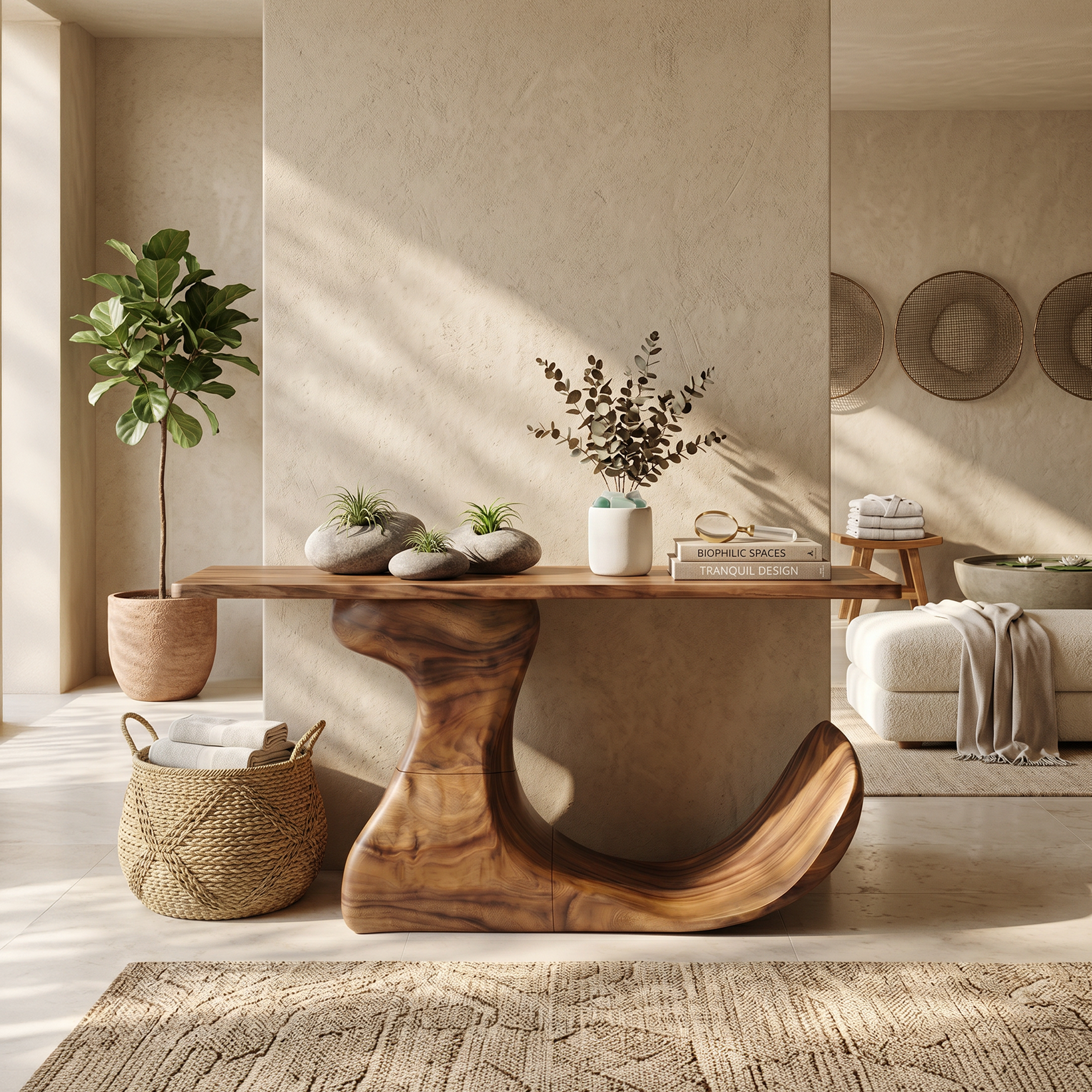 Mid Century Organic Edge Console Table For Grand Foyer Interior SILDTTNCS124
