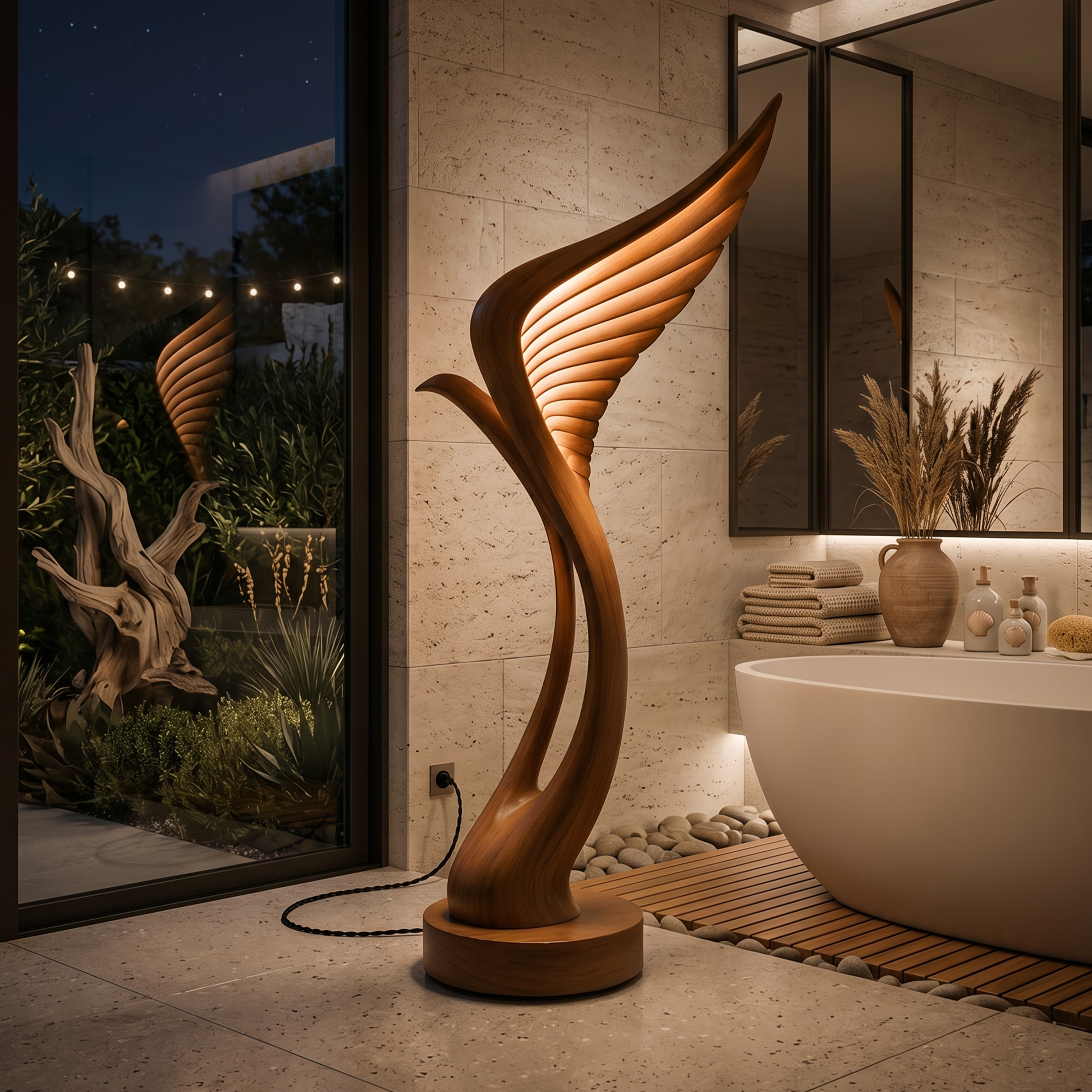 Mid Century Feather Wing Floor Lamp For Living Space SILDTTNLAM005