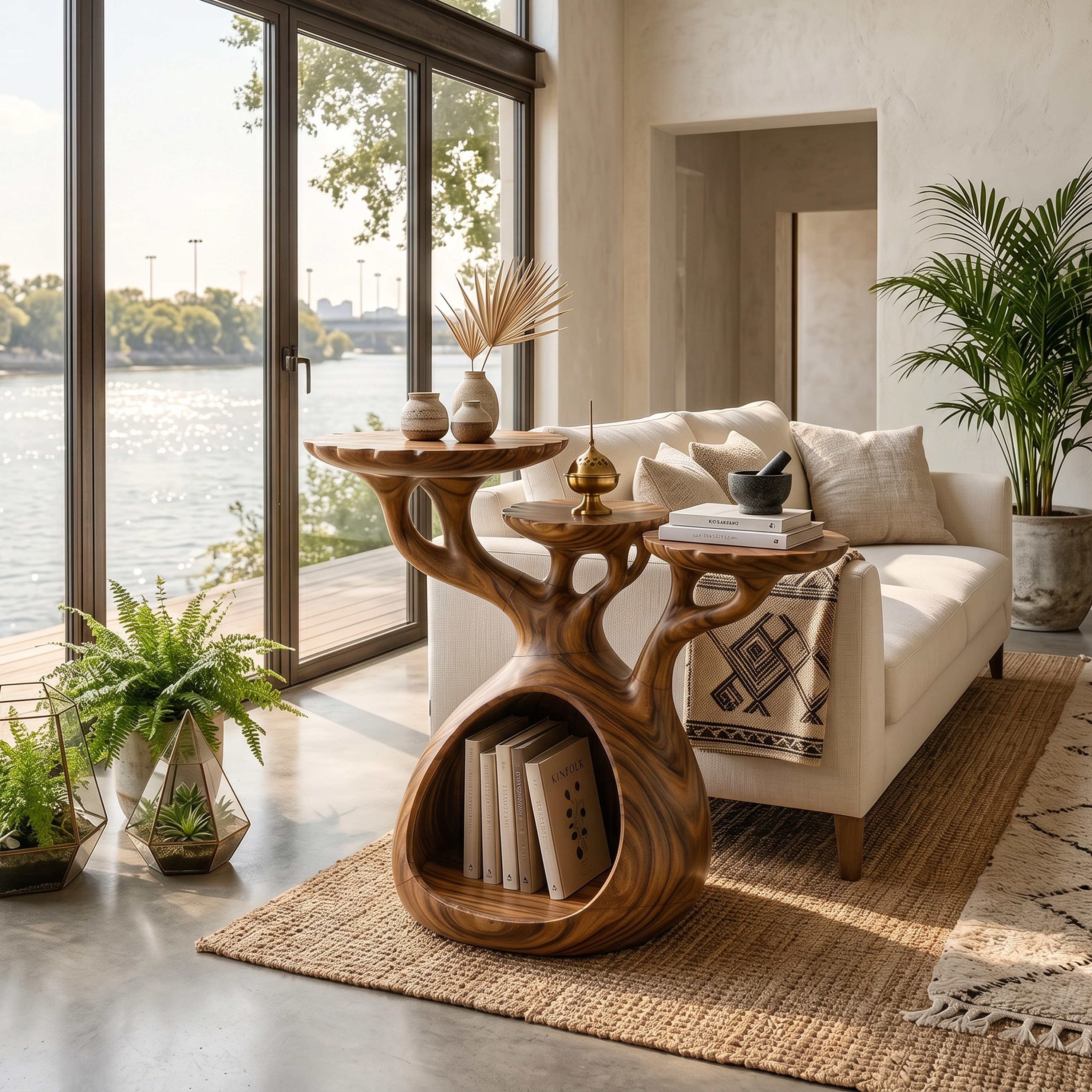Japandi Multi Level Side Table Lakeside Living Room SILDTTRSTA024