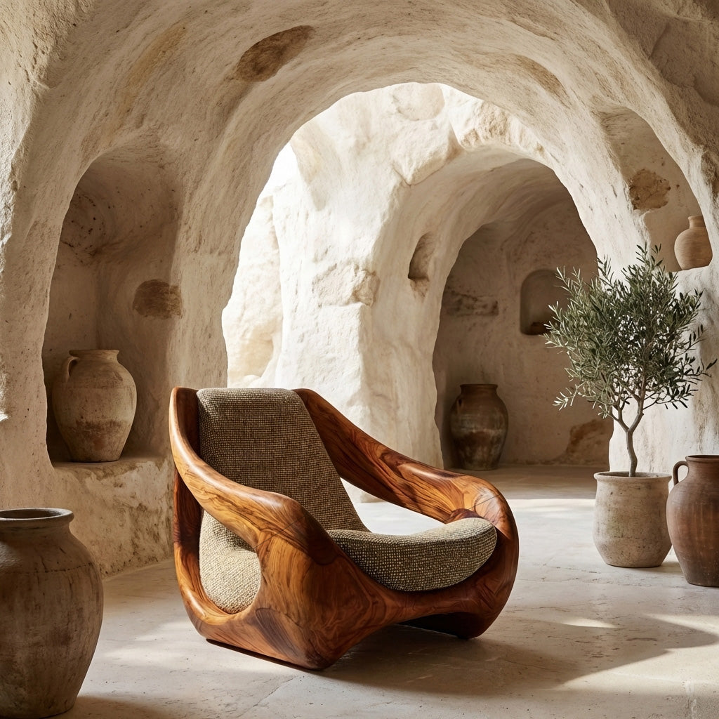 Sculptural Natural Wood Chair For Artistic Living Space RTTHHNCHR148