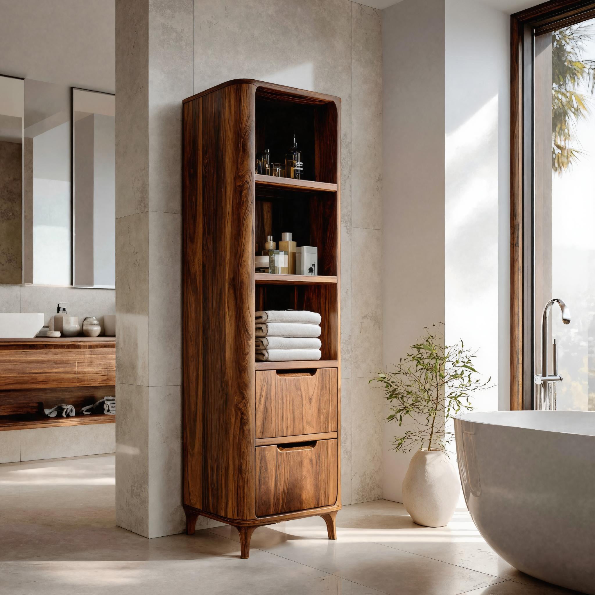 Tall Bathroom Cabinet With Five Tiers For Modern Bathroom RTTHHNBRC030