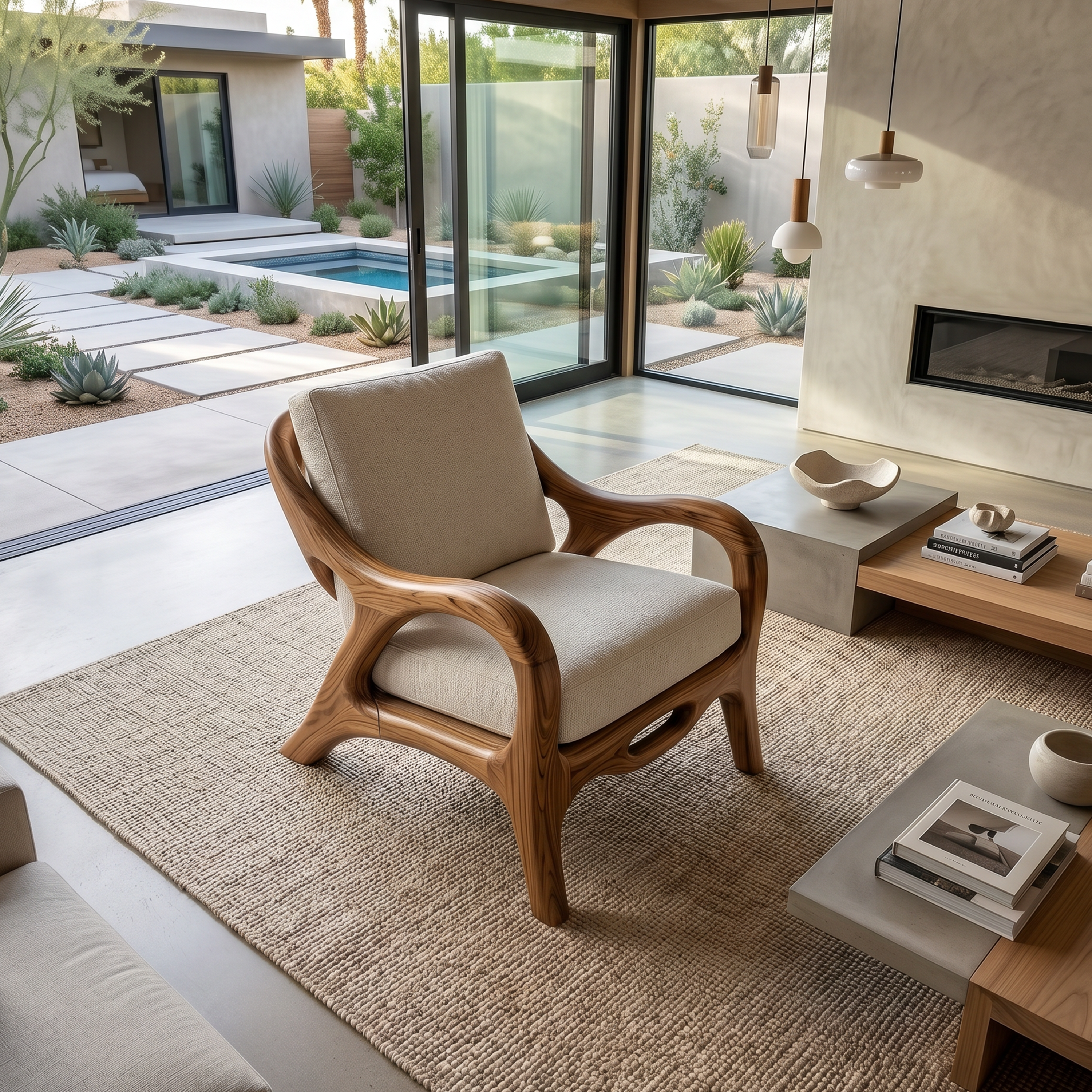 Organic Modern Sculptural Lounge Chair Luxury Living Room SILDTTRCHR001