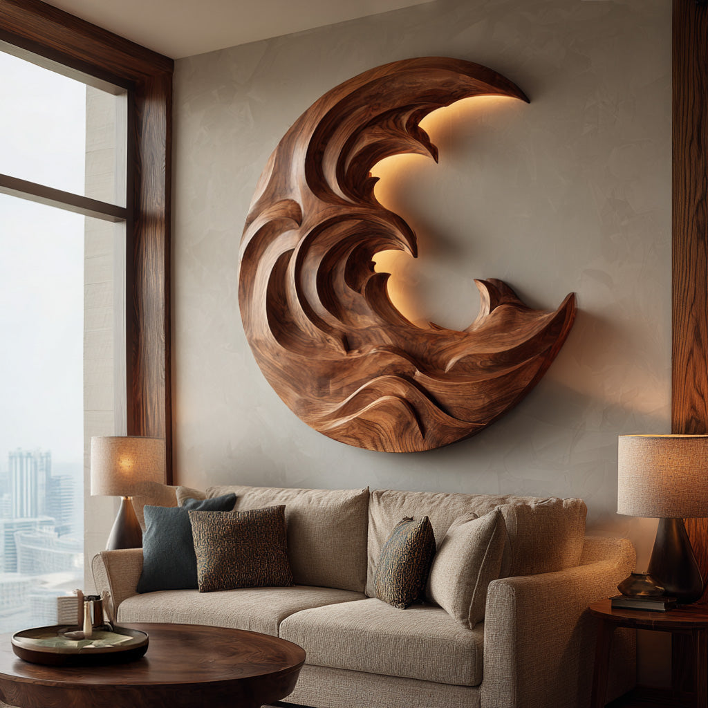 Organic Modern Wood Wave Wall Art For Living Room RTTHHNWA166