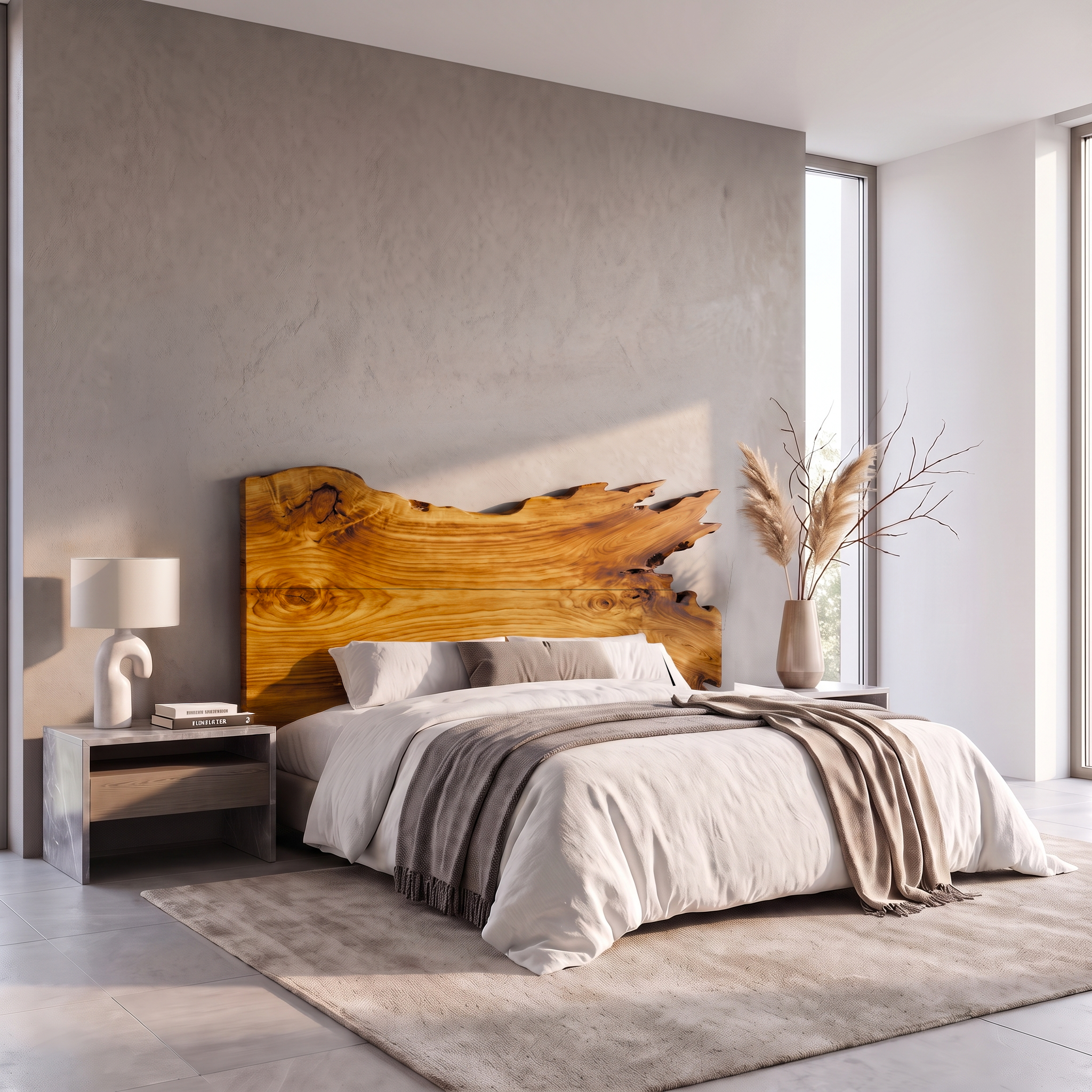 Modern Split Edge Headboard Wooden Bed Headboard For Bedroom SINLSAHB068