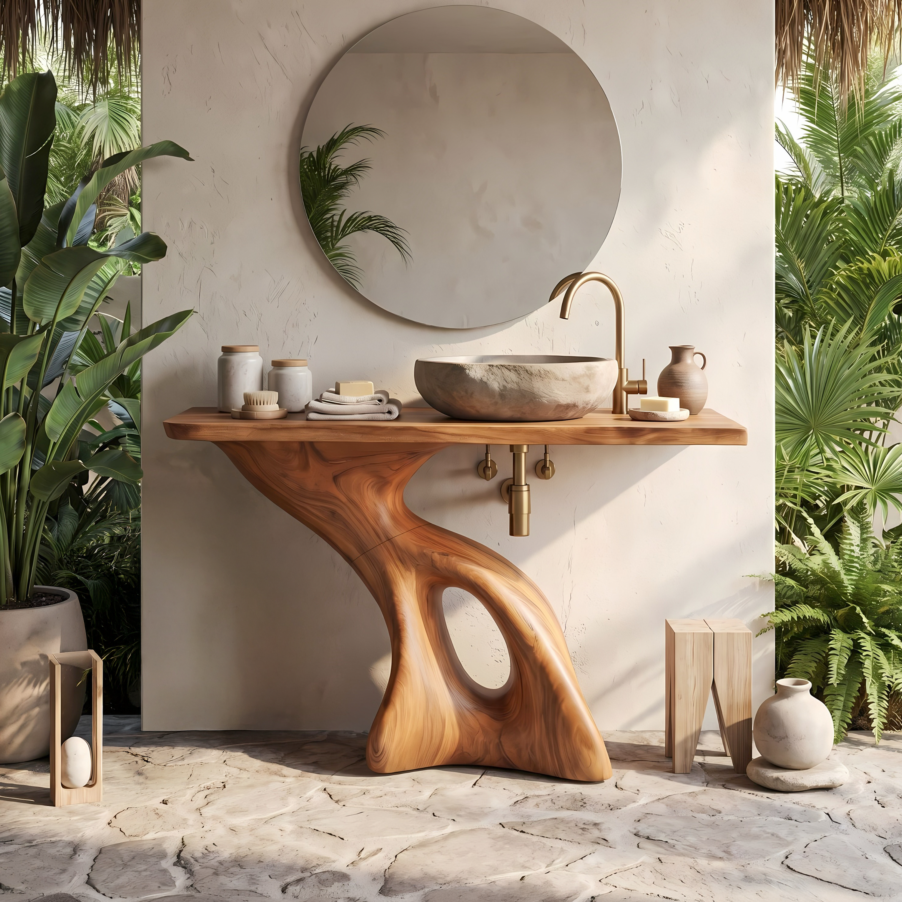 Rustic Solid Vanity For Vintage Bathroom Styling SILDTTNBRV009