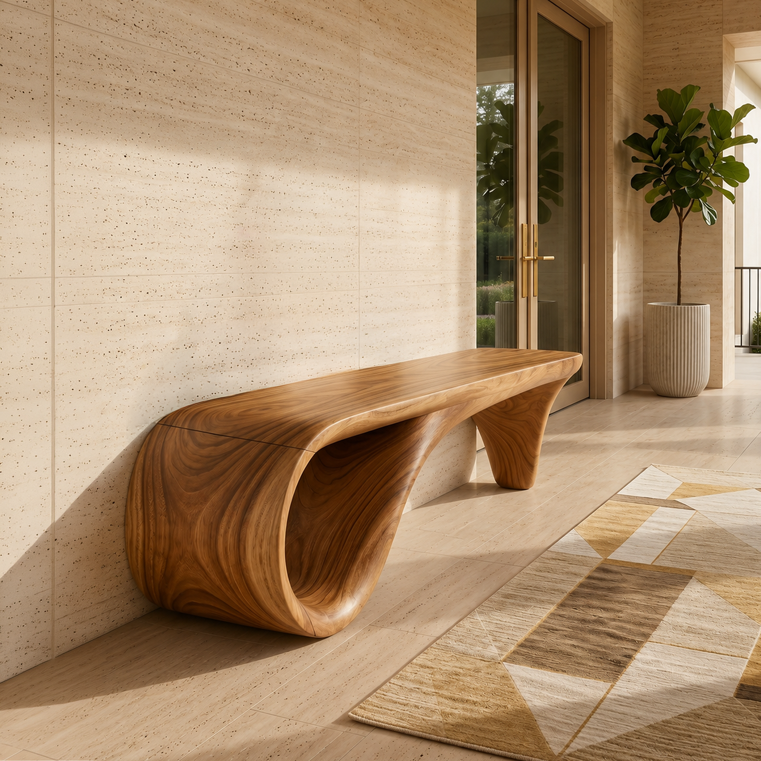 Live Edge Wooden Bench Rustic Interior SILDTTRBEN061